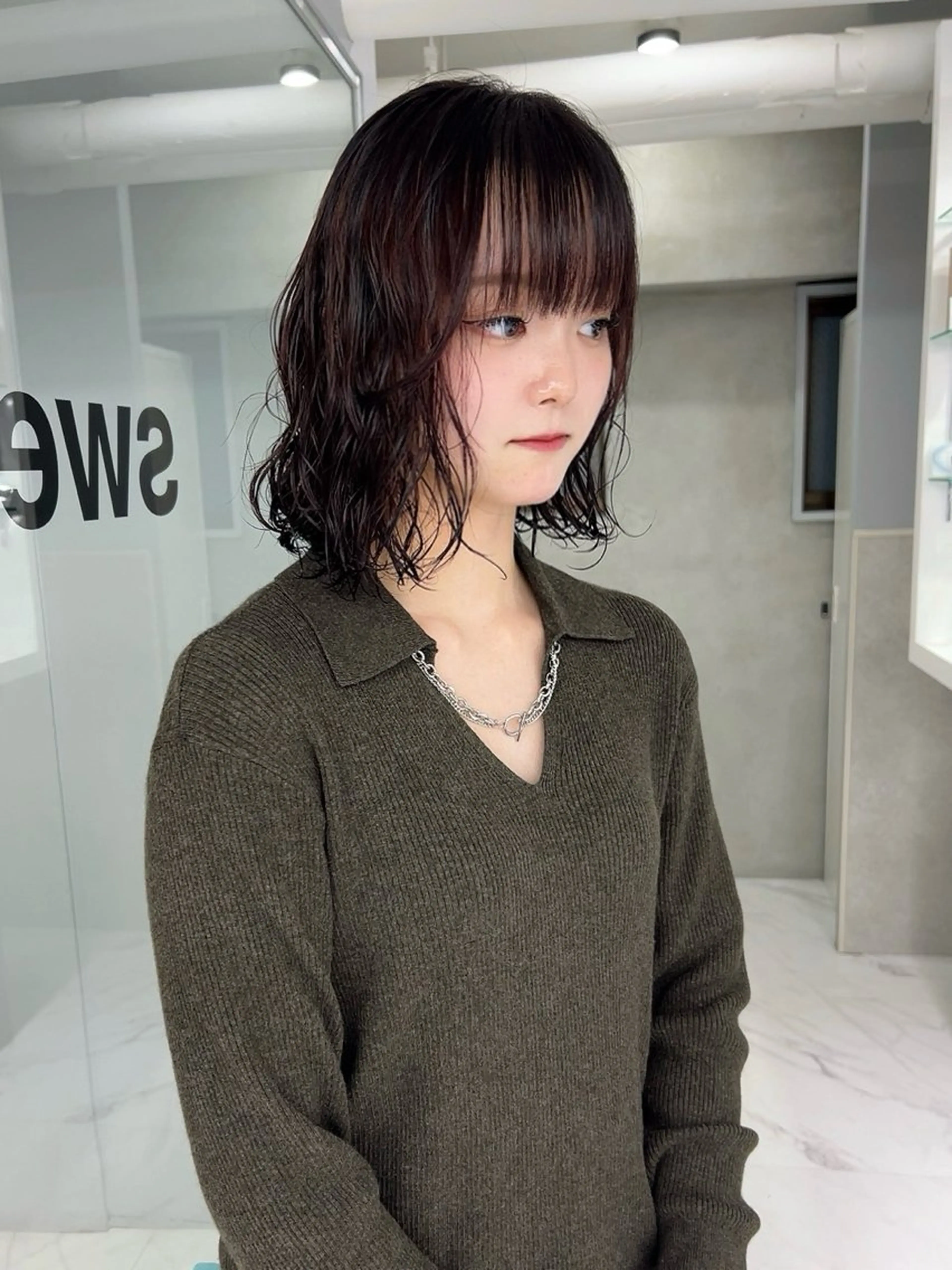 ショート カラー カシス レッドカラー shizuna/平尾 /カラー/髪質改善のヘアスタイル