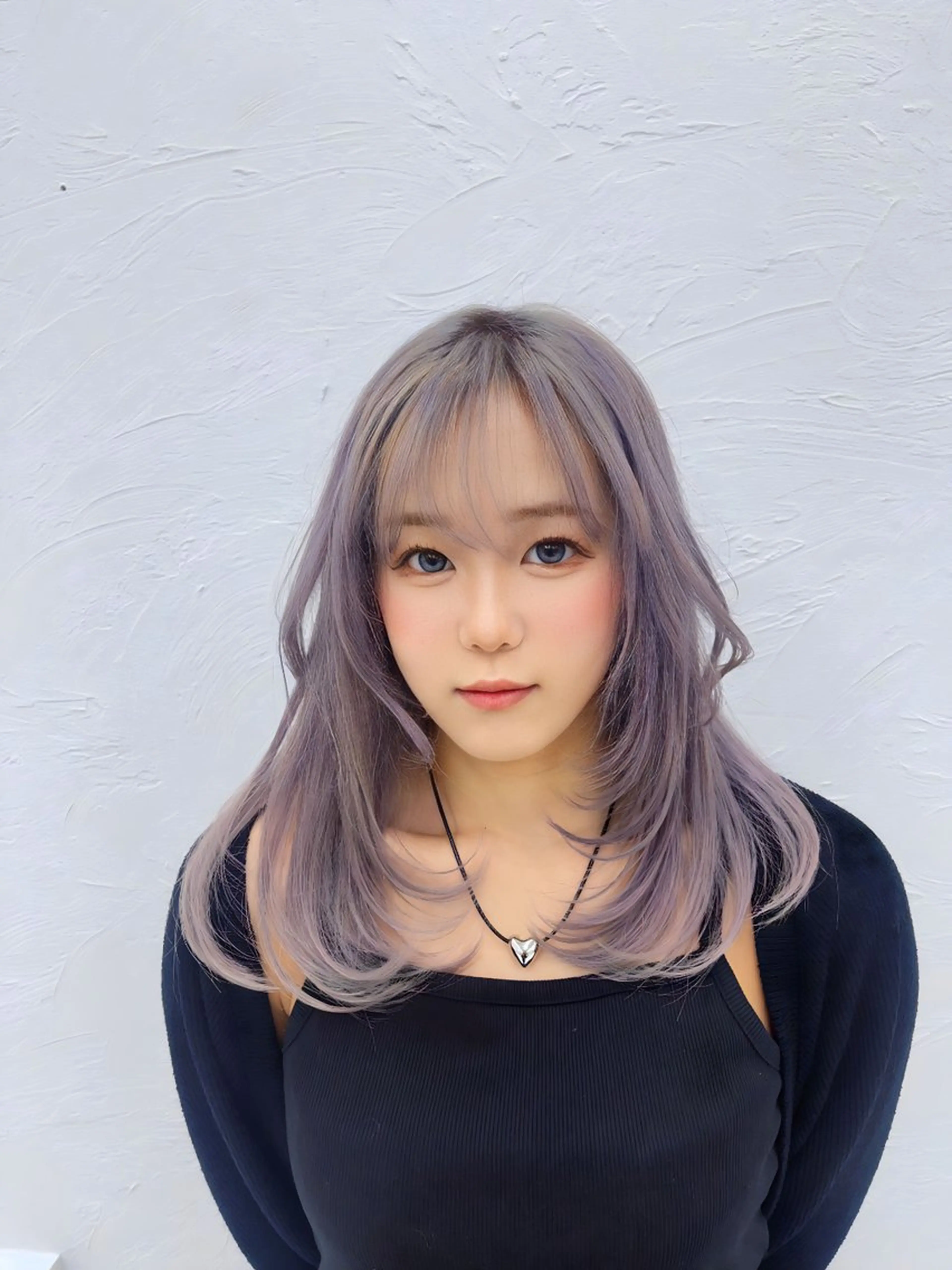 セミロング カラー ブリーチ ハイトーンカラー レイヤーカット ヘアカラー レイヤー/エクステ /優衣のヘアスタイル