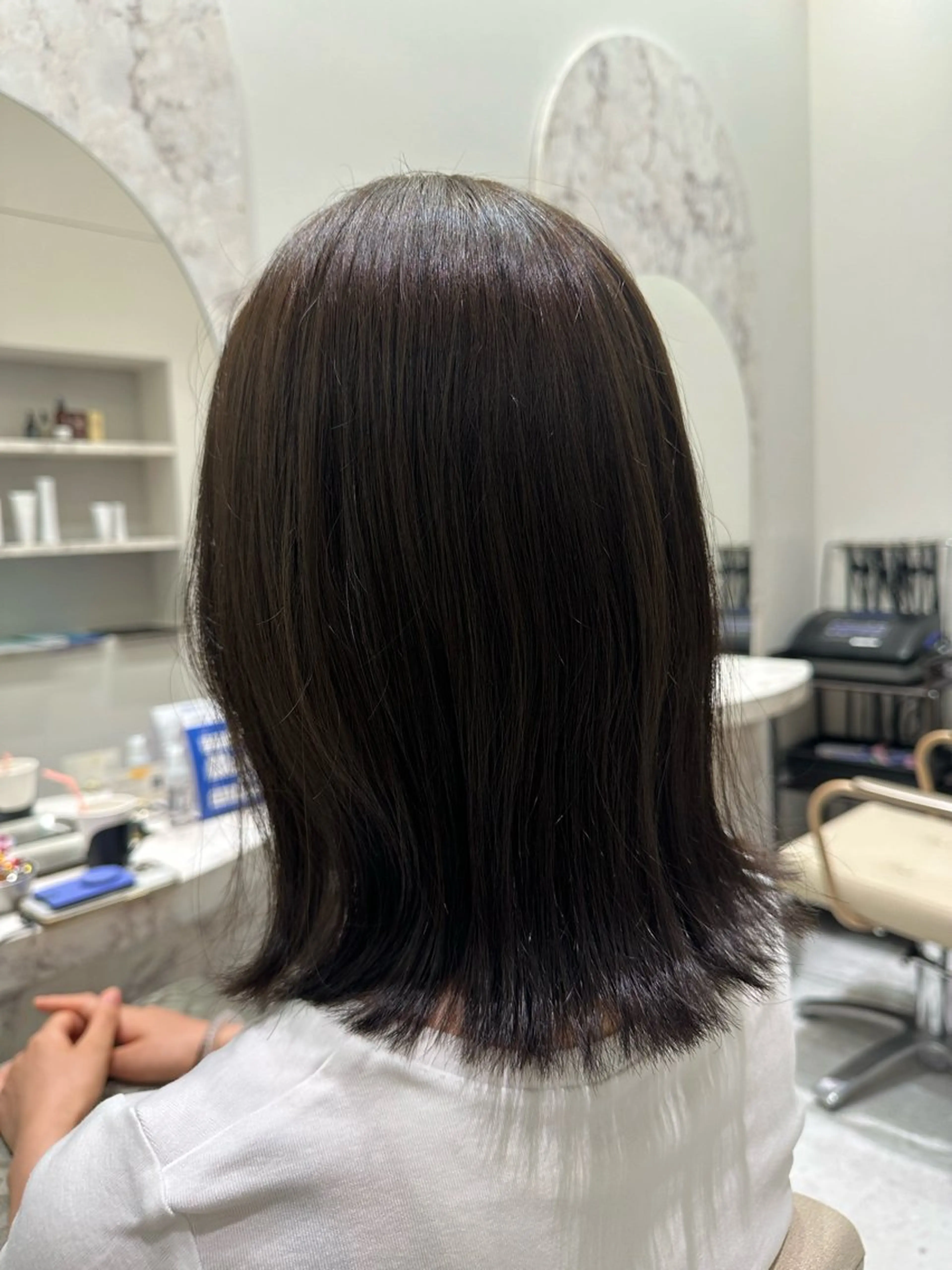 ミディアム カラー カット ヘアカラー トリートメント 韓国レイヤー✨ yasuko銀座のヘアスタイル