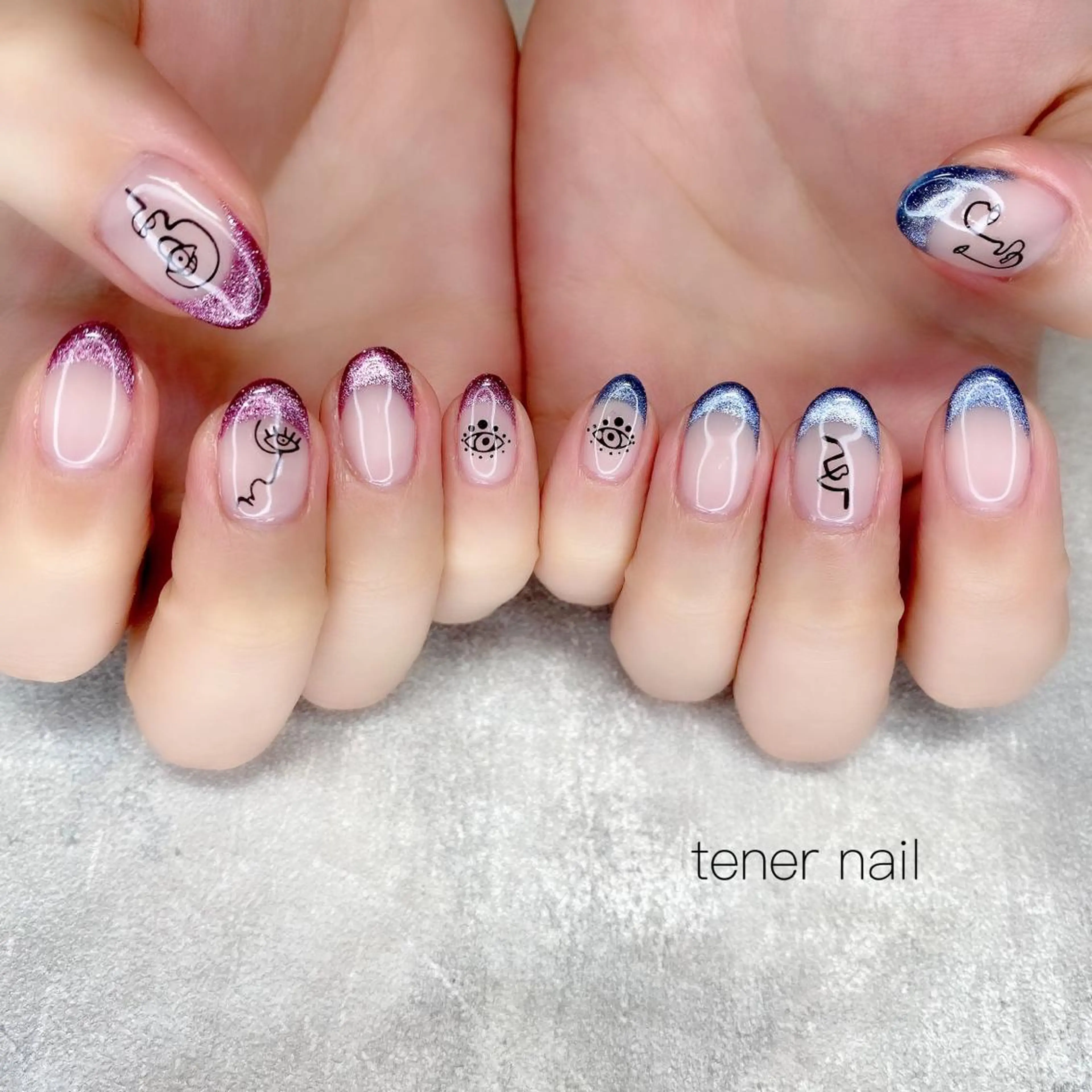 ネイル フレンチネイル マグネットネイル マグネットフレンチ テネルネイル tener nailのネイルデザイン