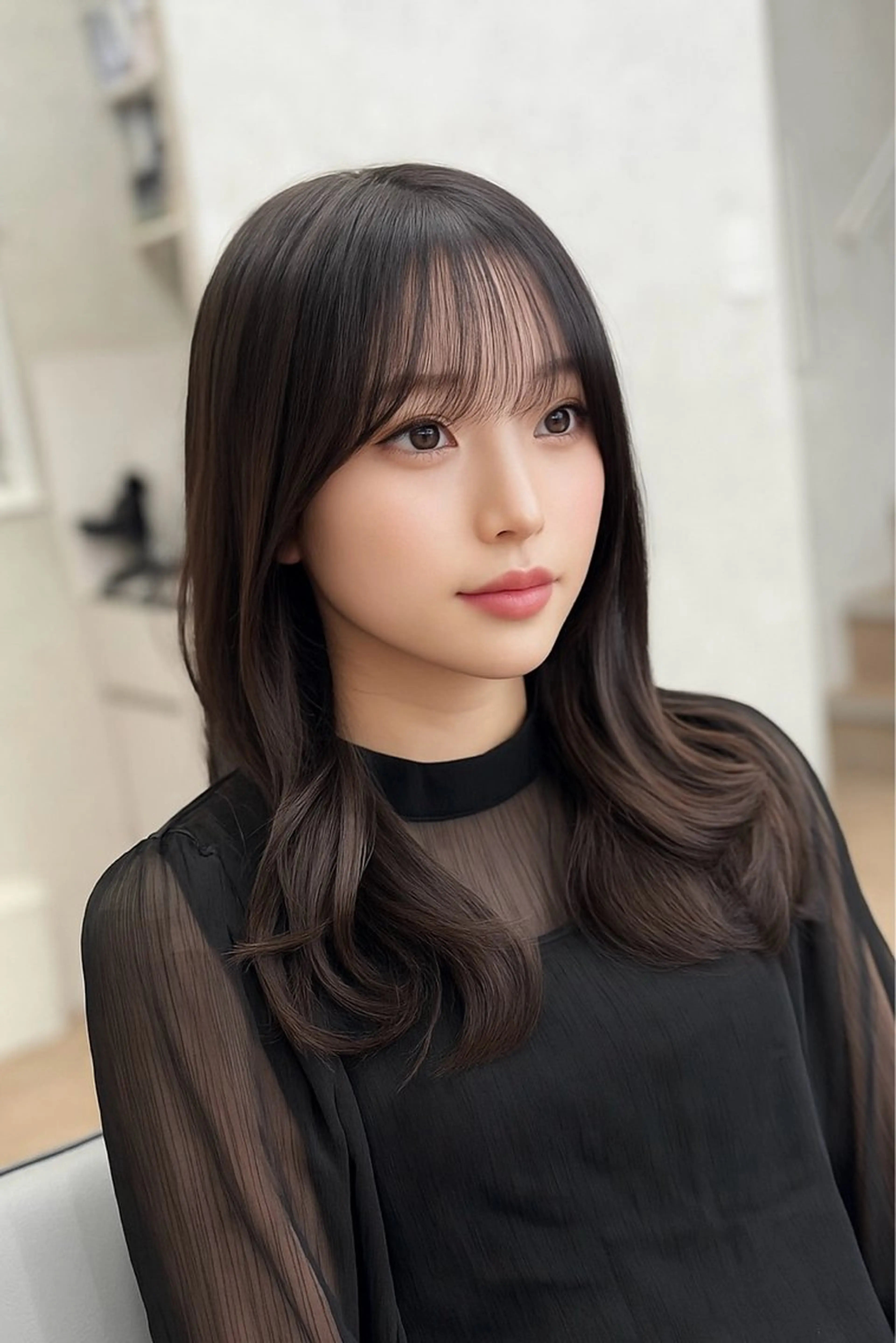 ミディアム カット ヘアカラー ✨レイヤーカット✨ 顔まわり✂️鎌倉楓麻のヘアスタイル