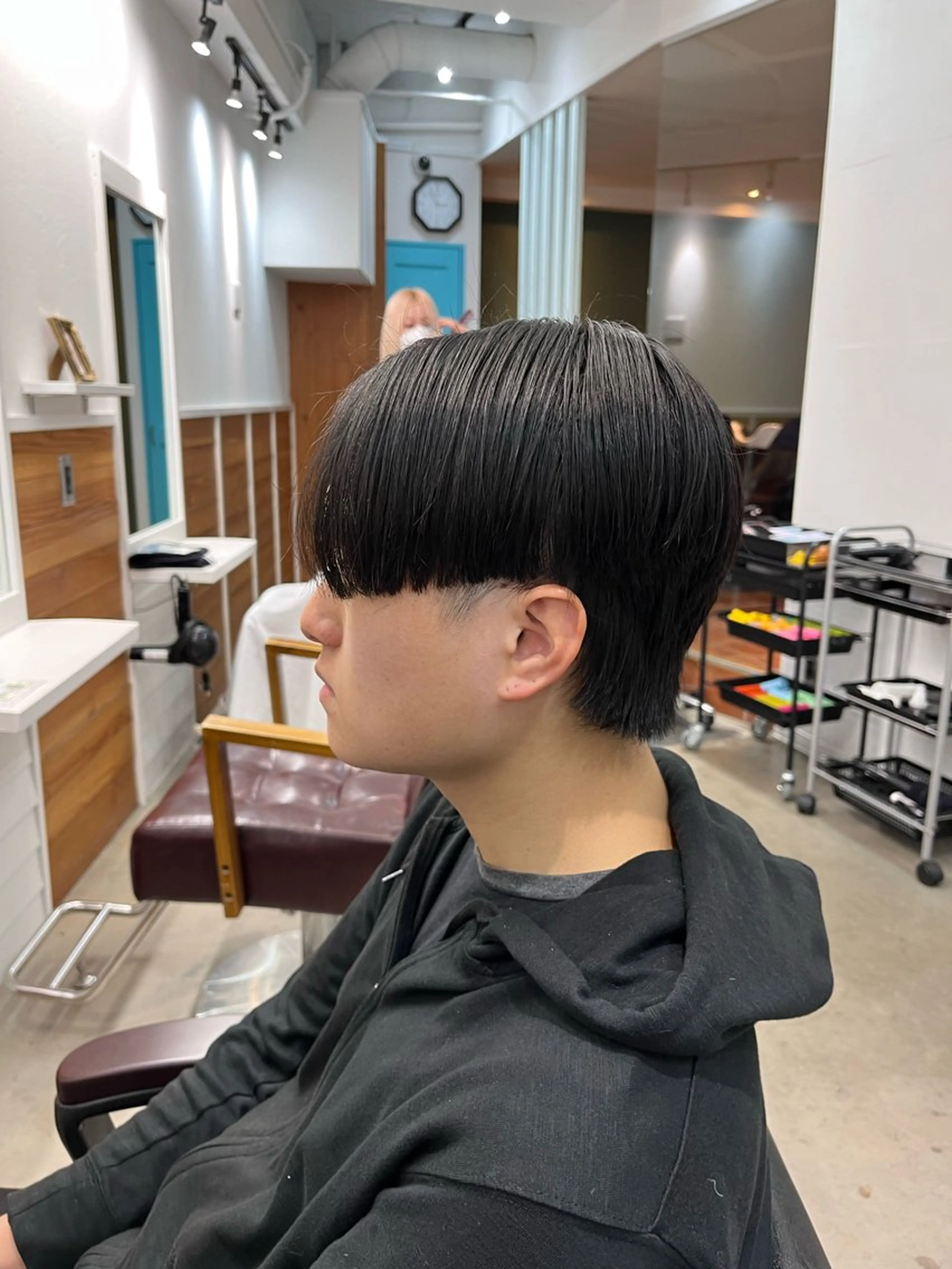 メンズ センターパート ブリーチ/縮毛矯正 ❤️‍🔥シンノスケのヘアスタイル