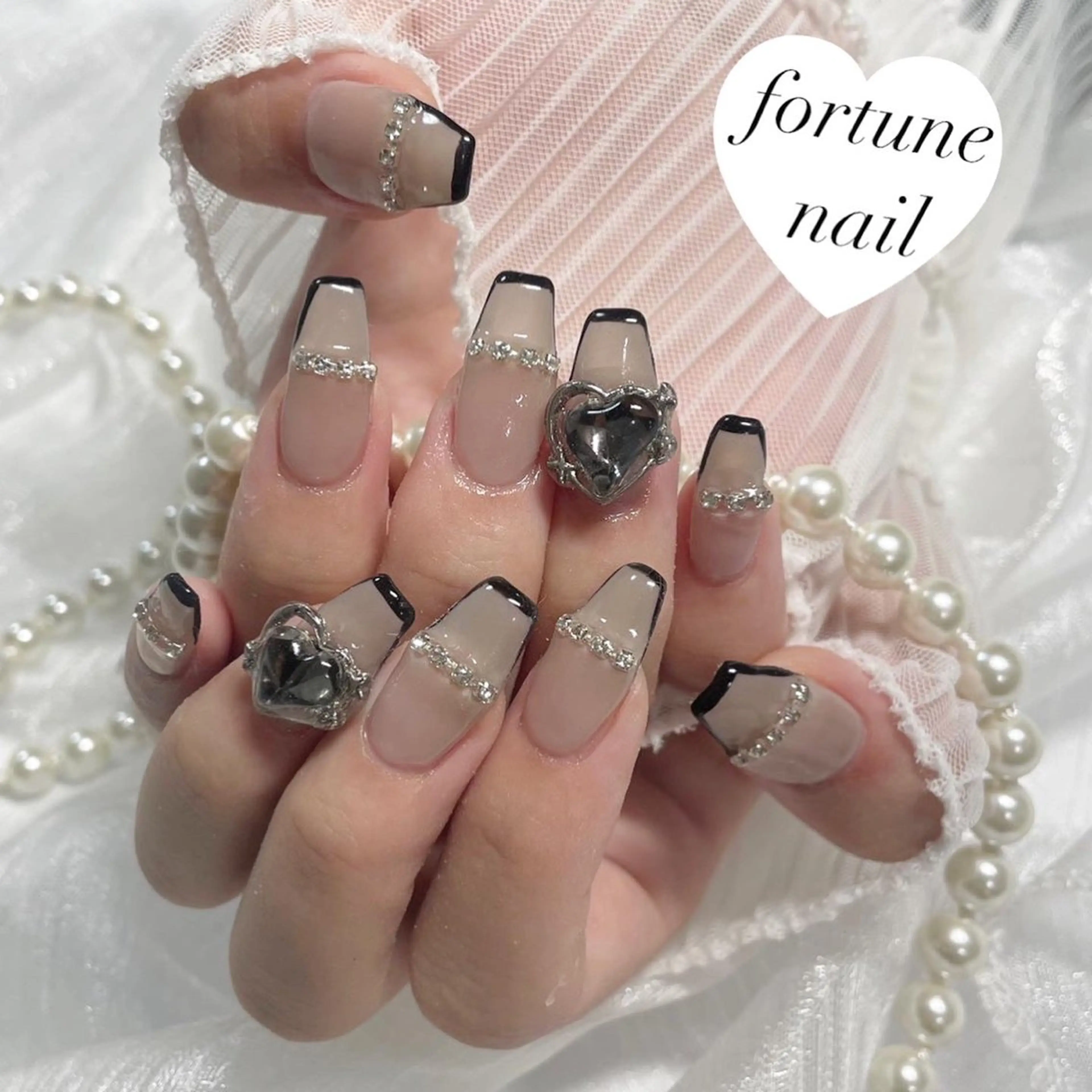 ネイル フレンチネイル ハート ☆saori ☆のネイルデザイン