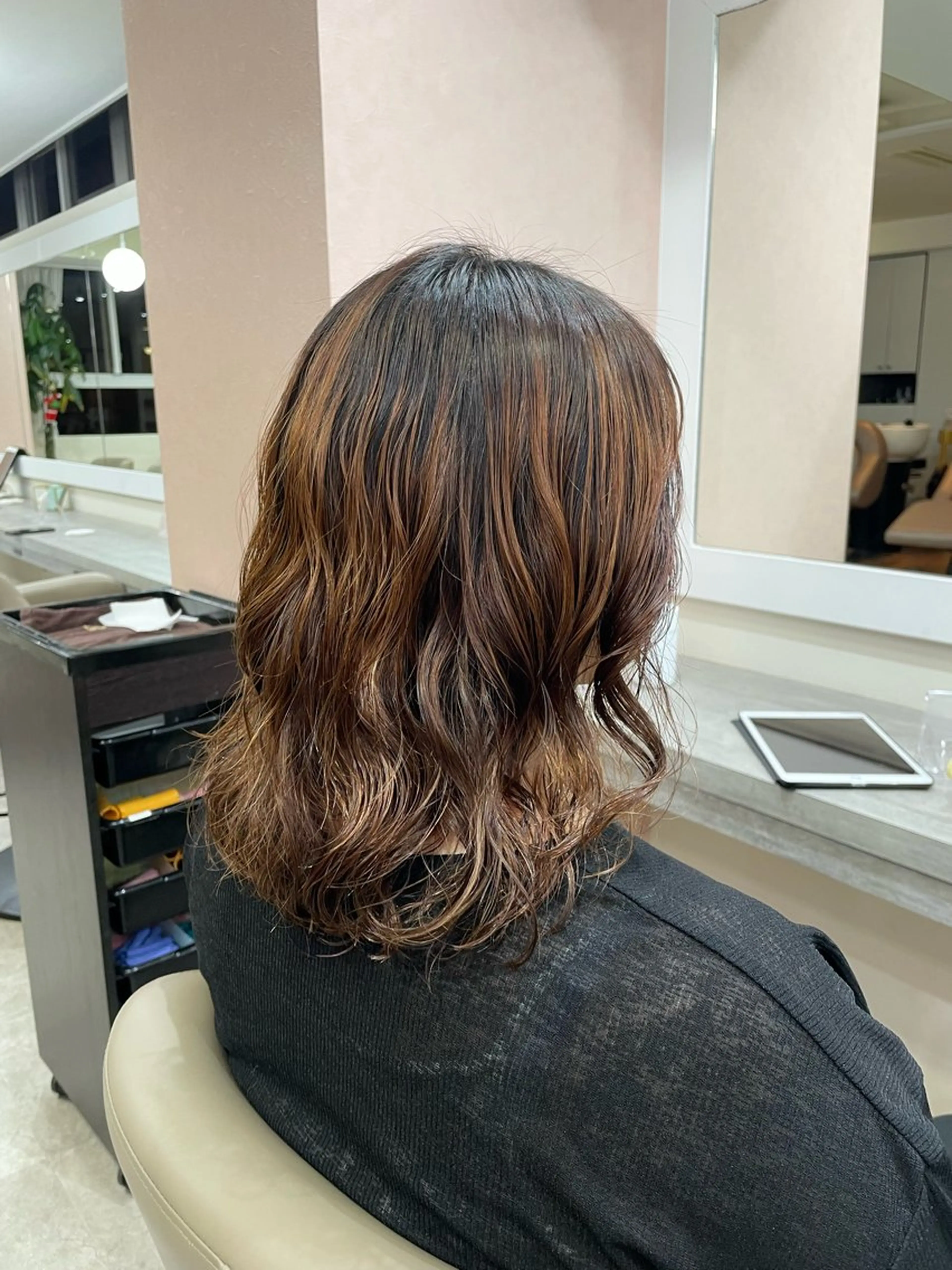 ミディアム パーマ カット パーマ 韓国風パーマ/ヘア セット/店長みづきのヘアスタイル