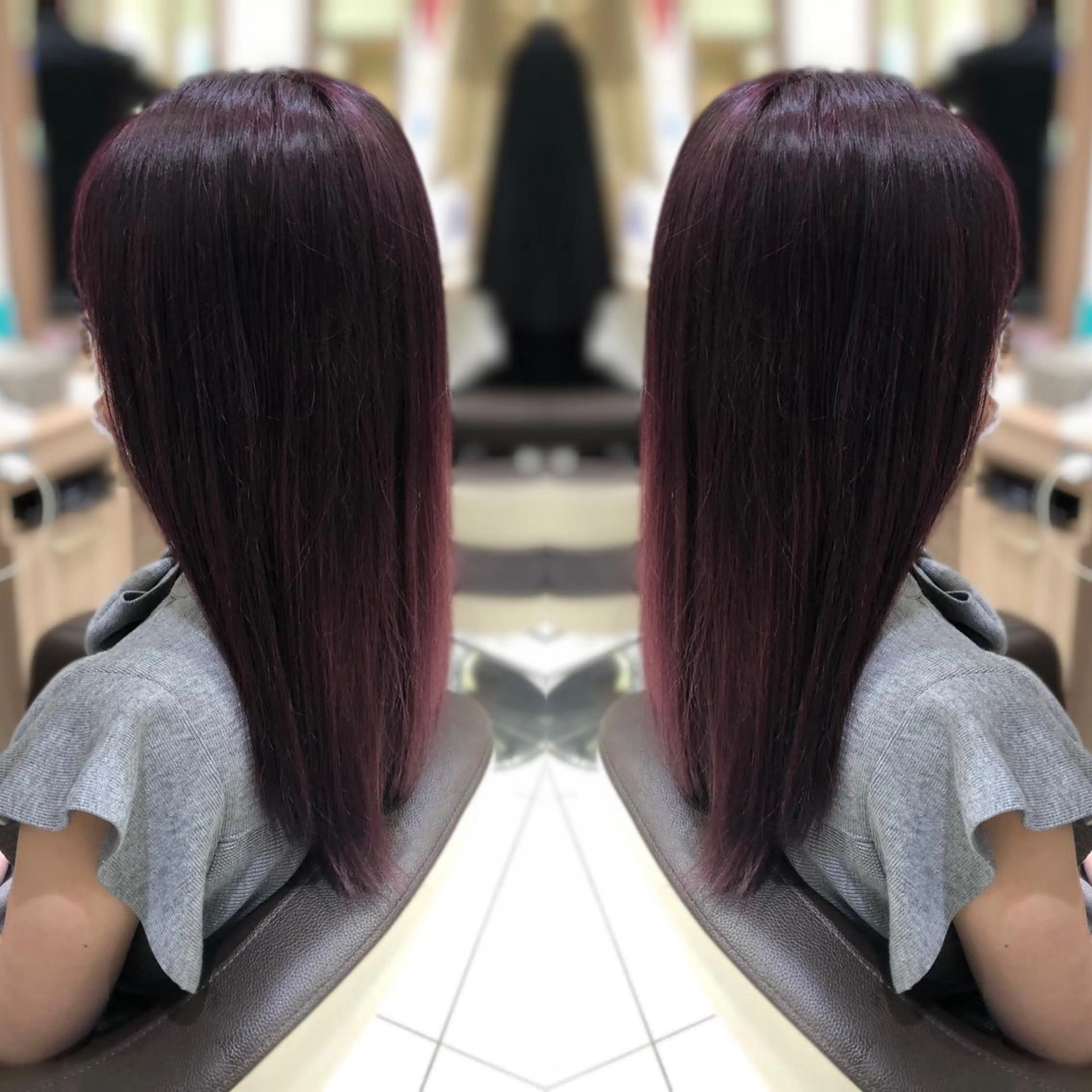 セミロング カラー 韓国レイヤー×透明感 カラー/山崎一輝のヘアスタイル