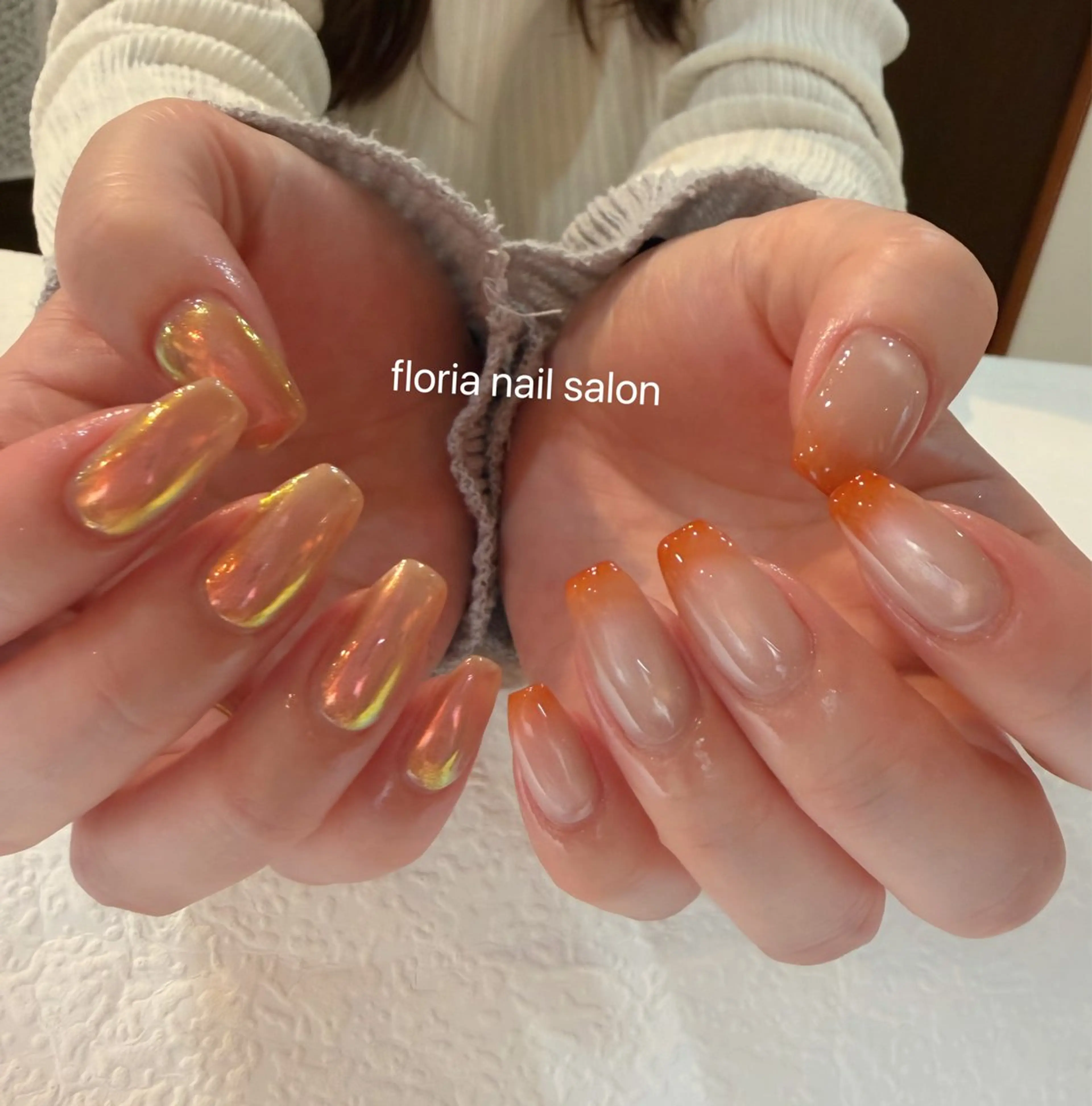 ネイル 桜ネイル フレンチネイル 韓国ネイル マグネットネイル マグネットフレンチ ハンドネイル Floria nail salonのネイルデザイン