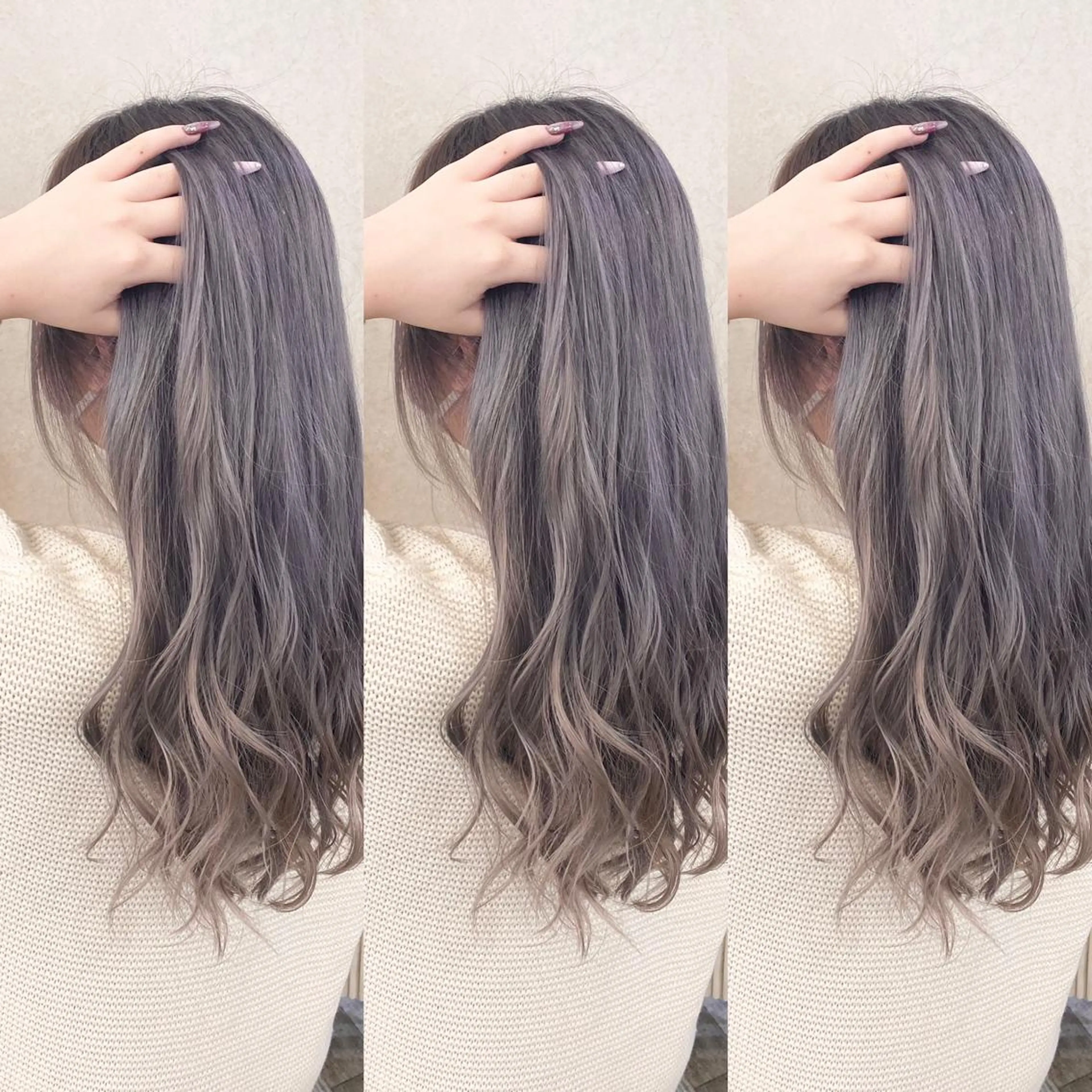 ロング カラー 樋口健人/ハイライト /白髪ぼかし/艶髪のヘアスタイル