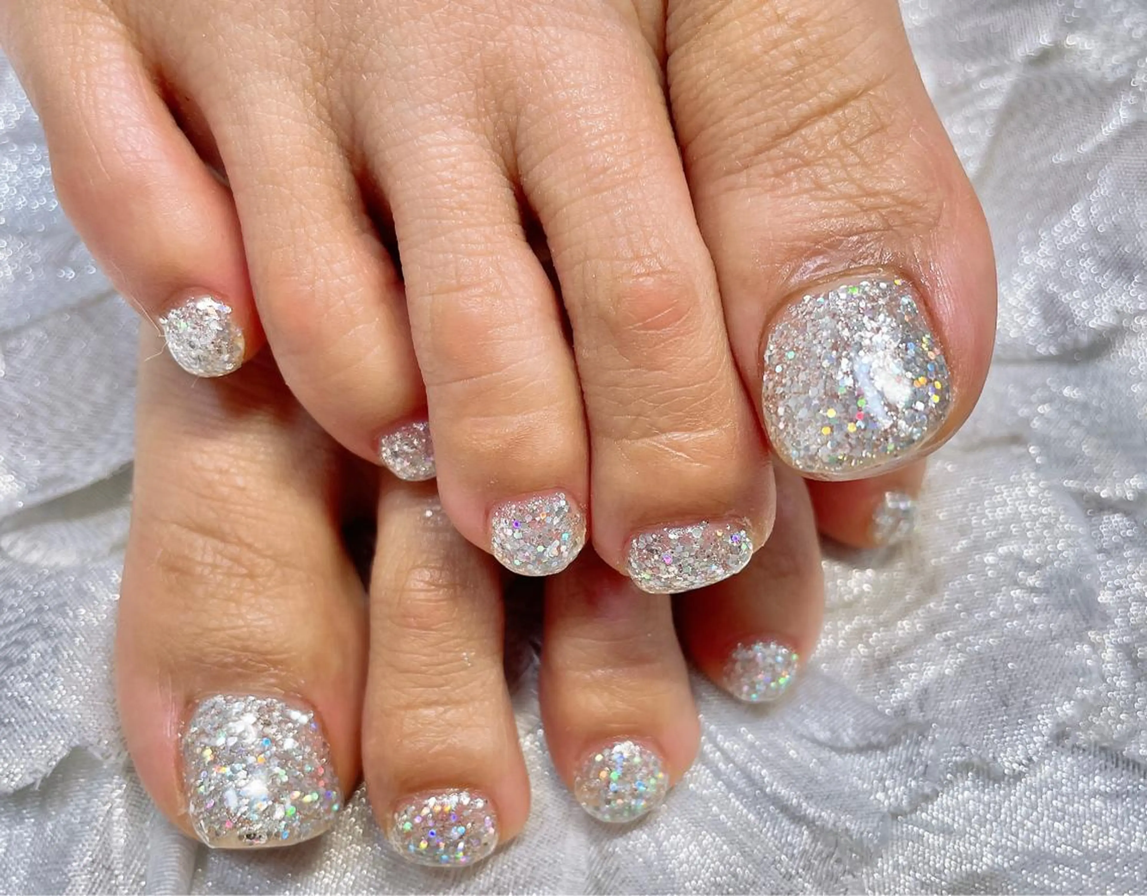 ネイル ラメ(グリッター) フットネイル 遠藤 唯菜のネイルデザイン