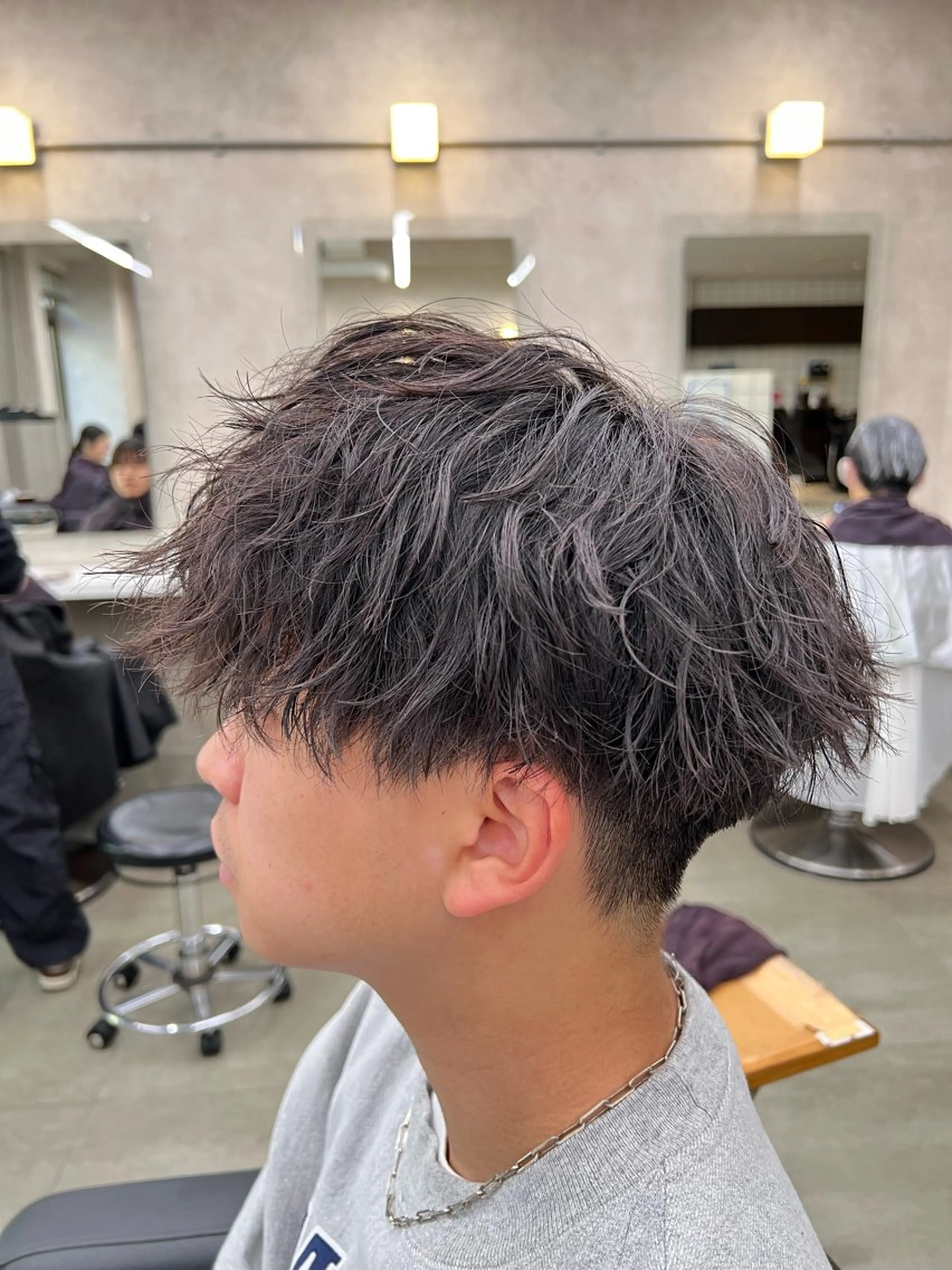 ショート メンズ 韓国風艶髪🎀 暖色カラー🤍のヘアスタイル