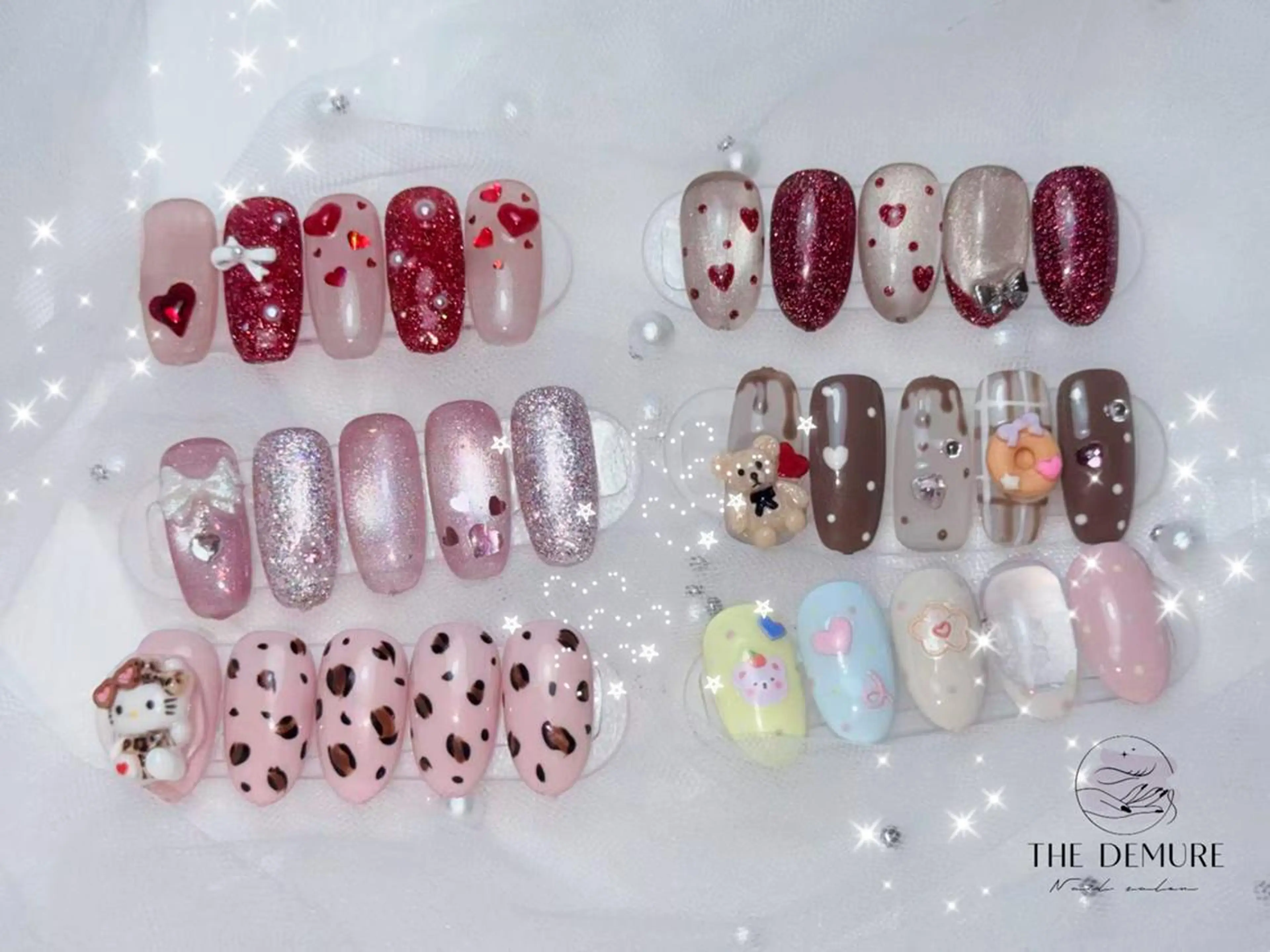 ネイル アートネイル フットネイル キラキラネイル 韓国ネイル ロングネイル ハンドネイル MOMO Nail 高田馬場店のネイルデザイン