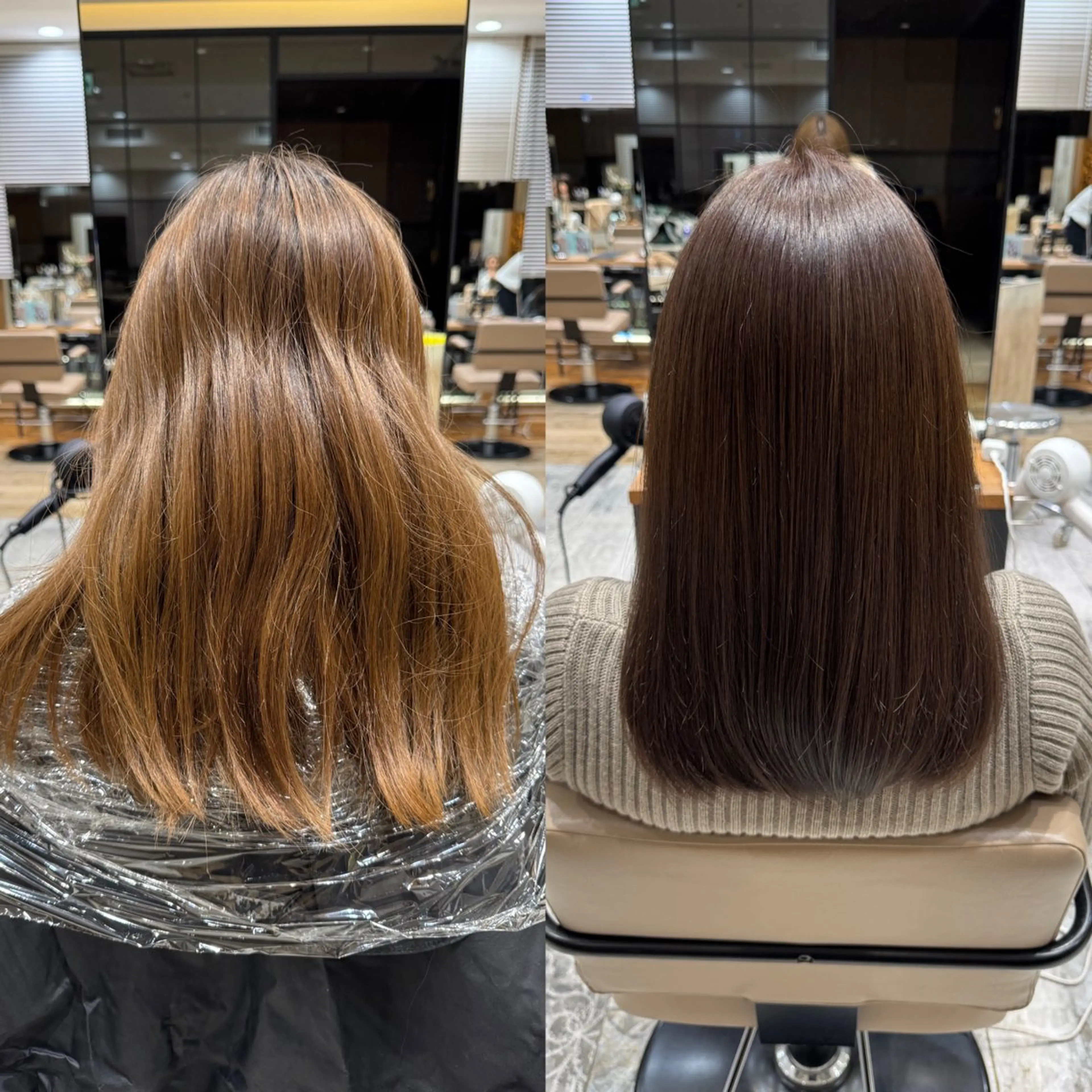 セミロング カラー ベージュカラー ブラウンカラー ケアカラー 透明感カラー グレージュ ヘアカラー レイヤー/顔まわり/ 透明感カラー/れいなのヘアスタイル