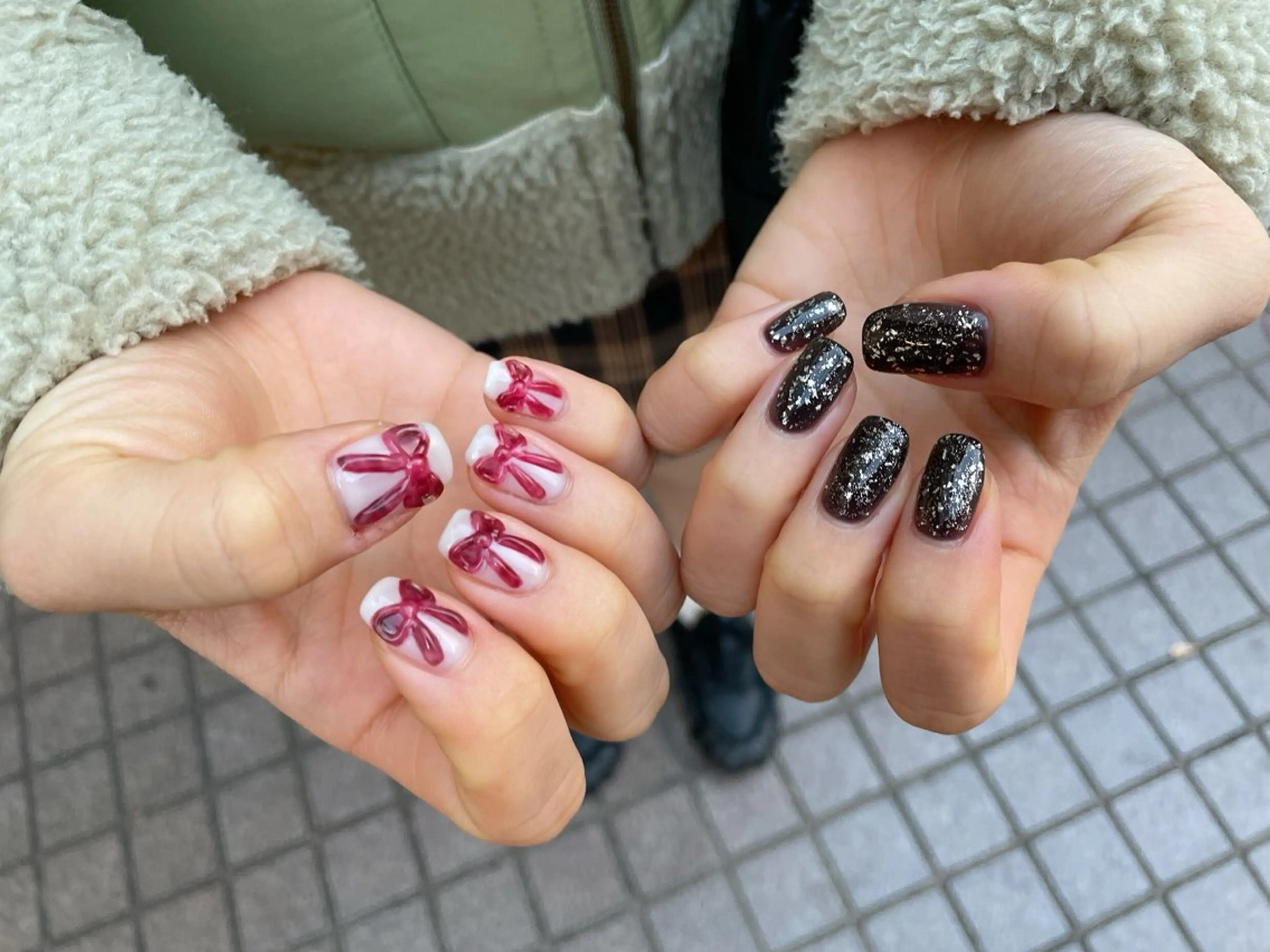 ネイル オーロラネイル フラワーネイル ジェルネイル ハート マグネットネイル nailroom OHANA🌴のネイルデザイン