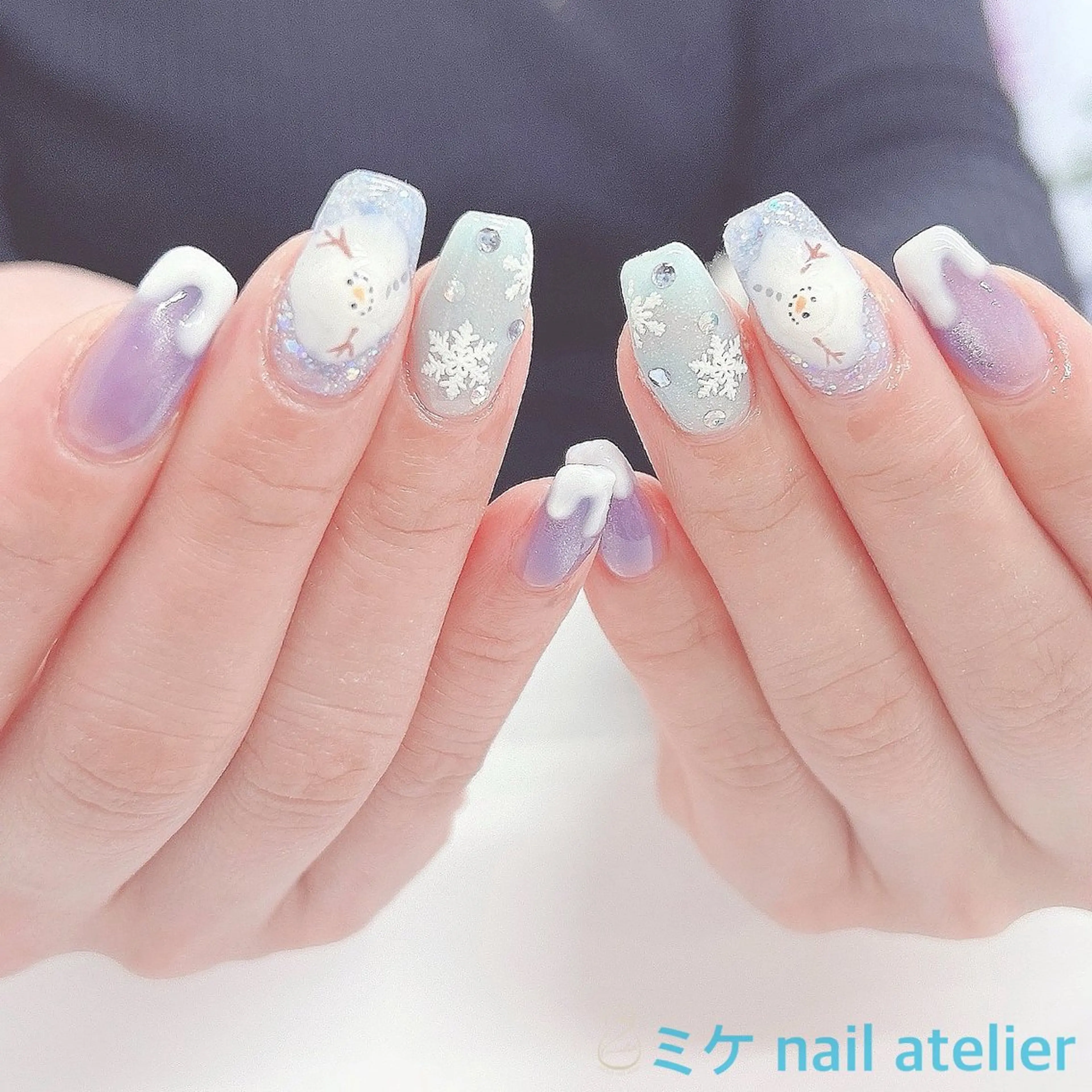 ネイル ジェルネイル マグネットネイル ワンカラーネイル 冬ネイル ハンドネイル h. rikaのネイルデザイン