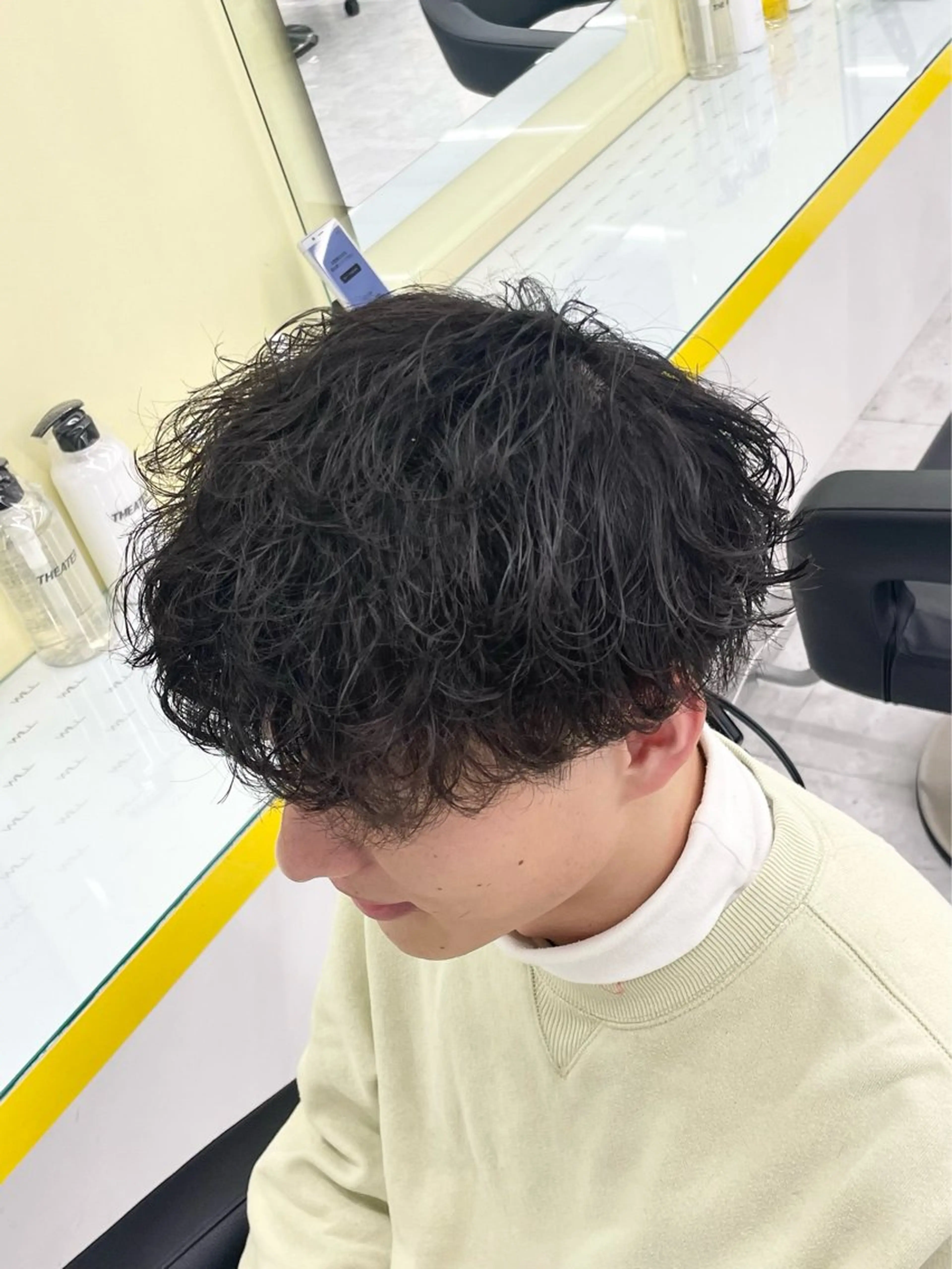 パーマ メンズ カット パーマ 🦋色落ち綺麗カラー メンズYUZU🦋‪のヘアスタイル