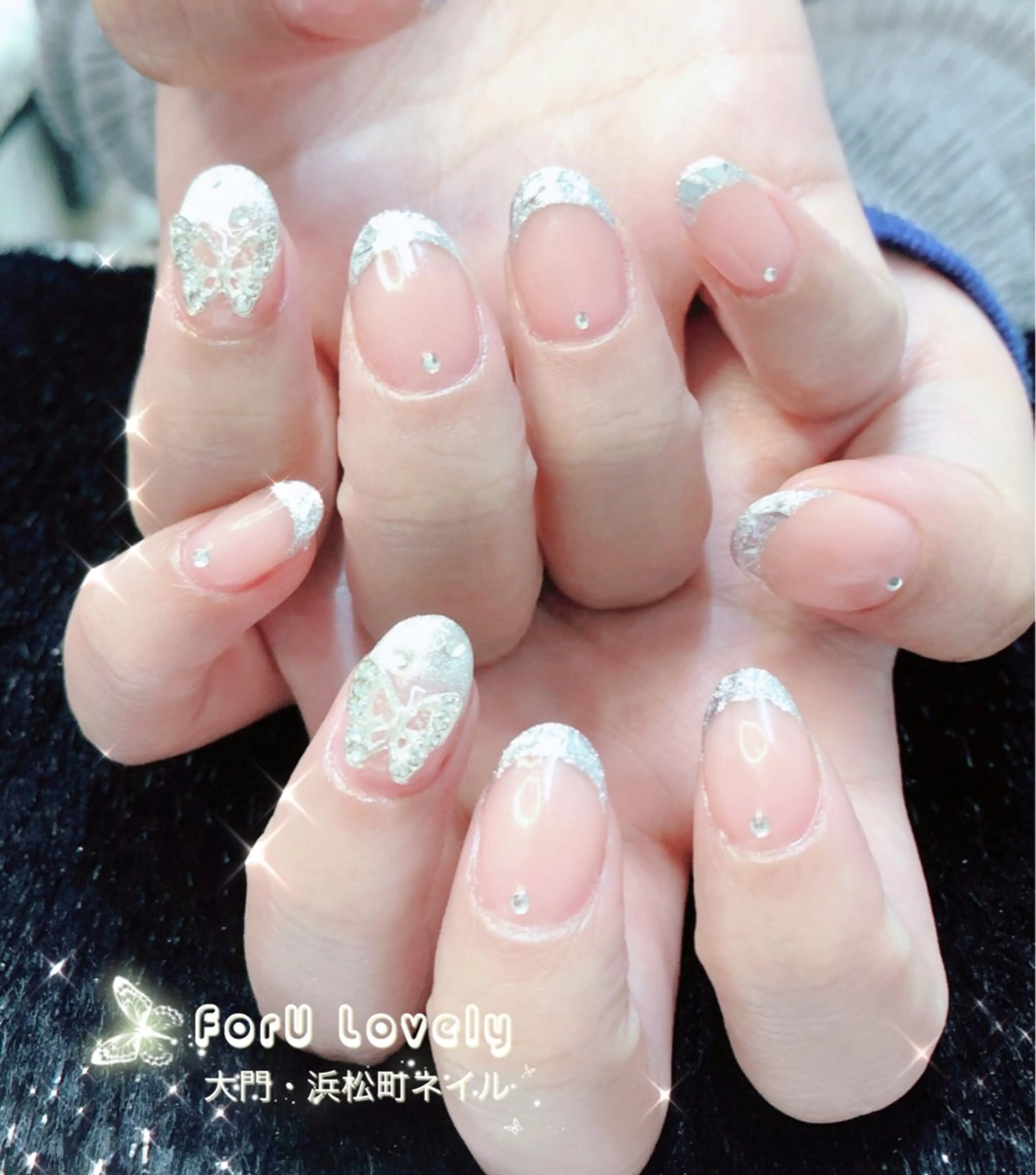 ネイル フットネイル フレンチネイル ジェルネイル ガラスフレンチ ハート ハンドネイル ハンドケア 大門浜松町 ネイルのネイルデザイン