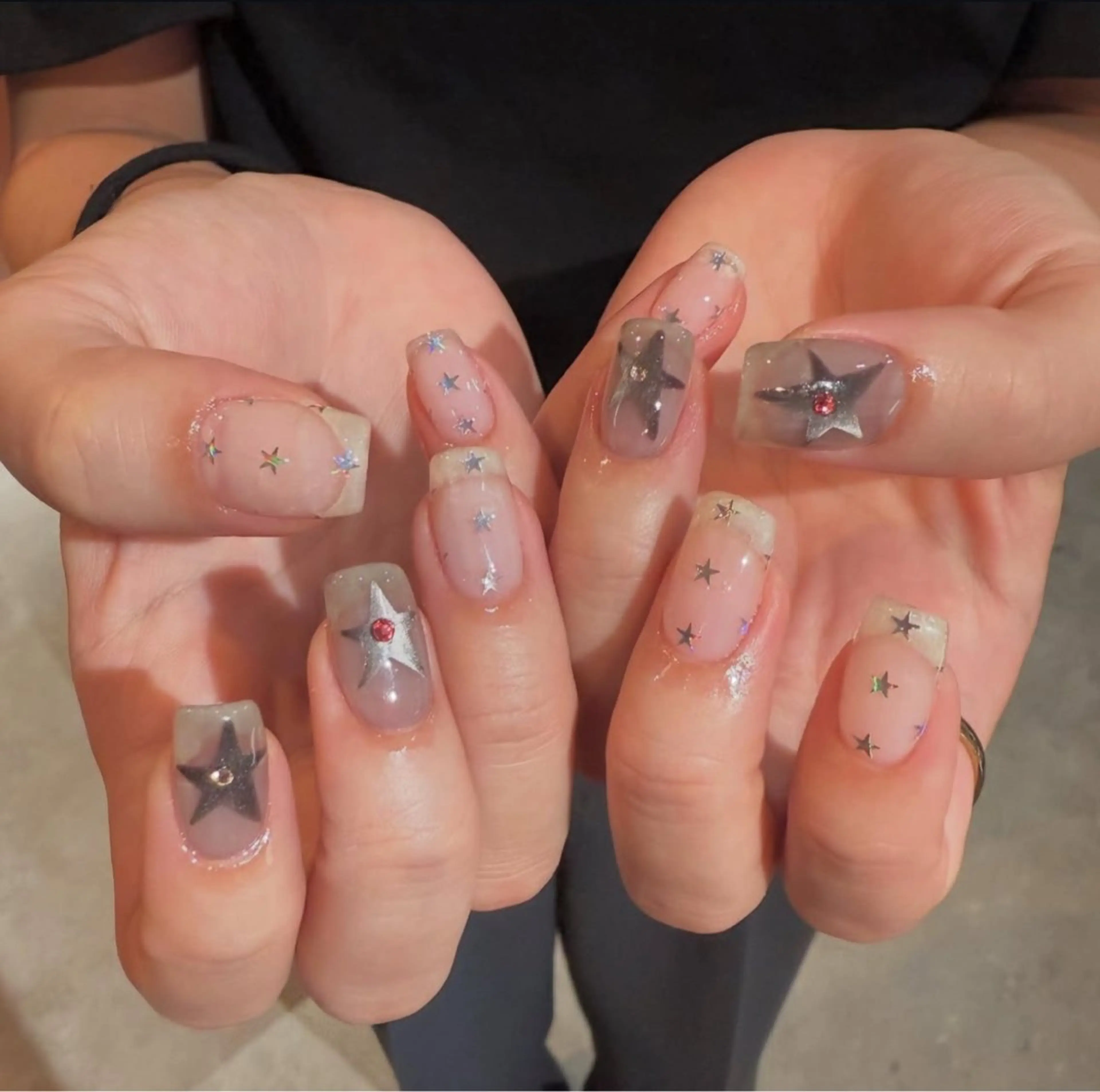 ネイル アートネイル フラワーネイル フレンチネイル ジェルネイル グラデーション Ryu Nail NekoChanのネイルデザイン