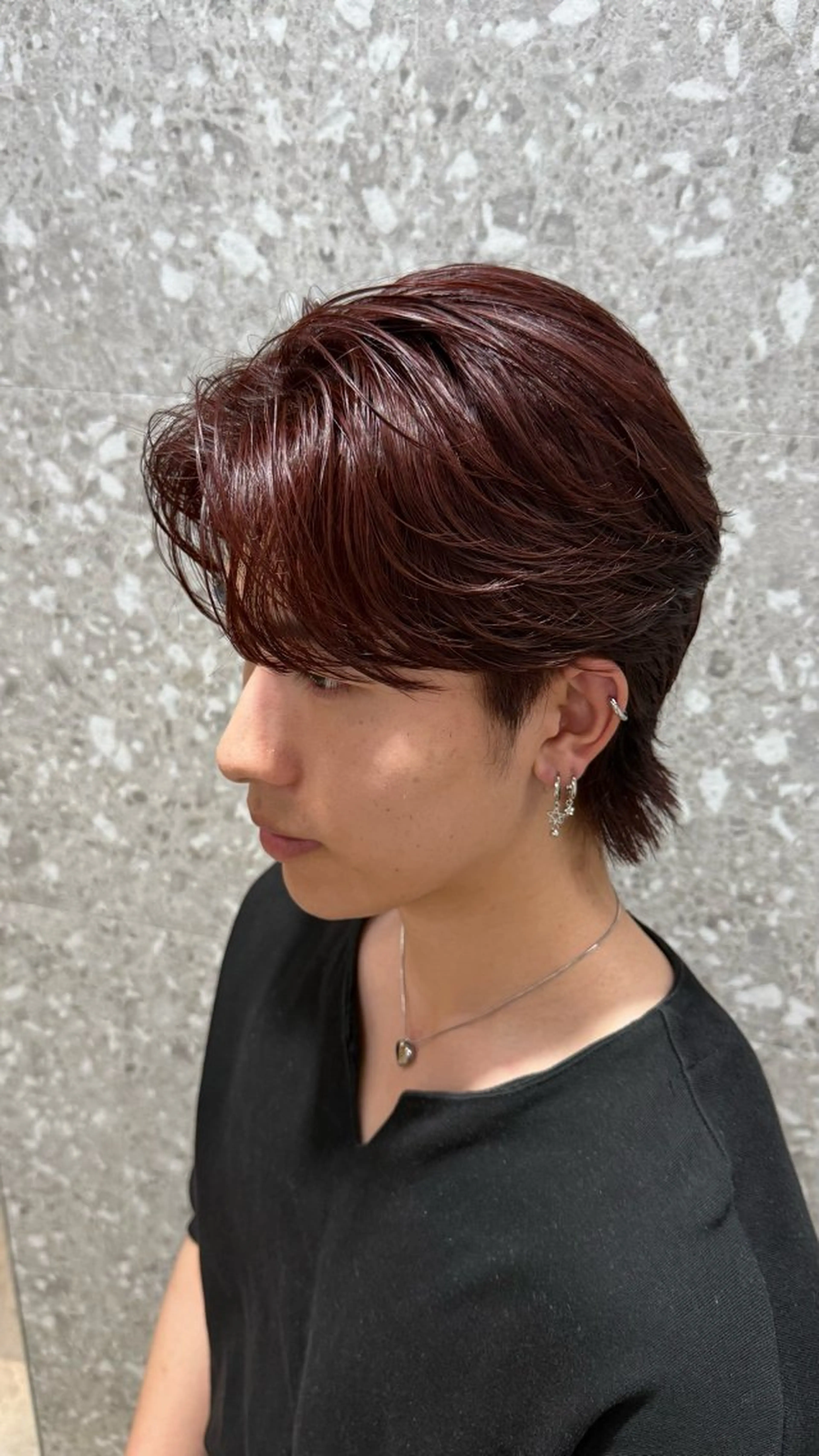 メンズ ヘーゼルブラウン ゆりのヘアスタイル