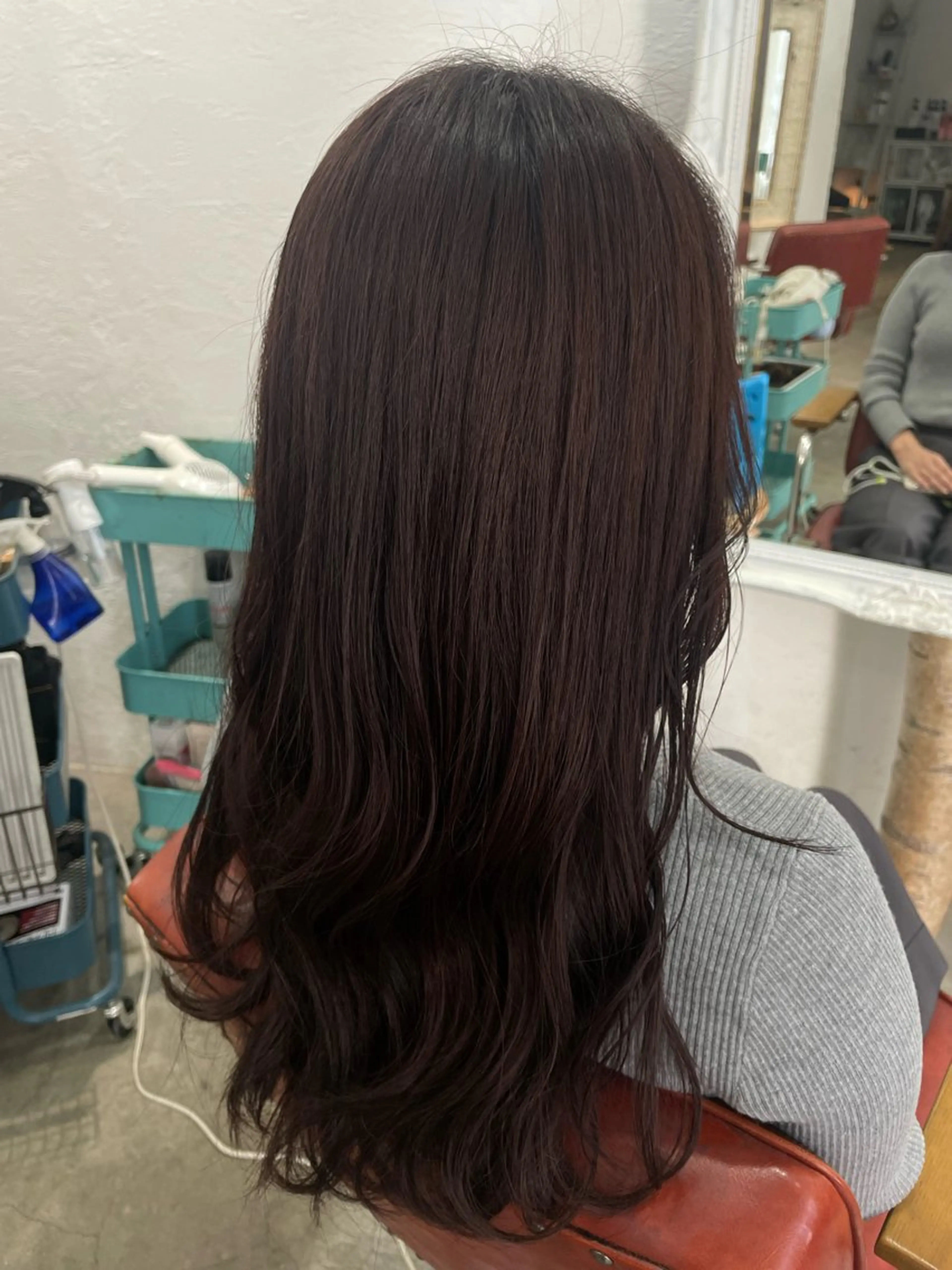 ロング カラー ボルドーカラー fio マナミのヘアスタイル