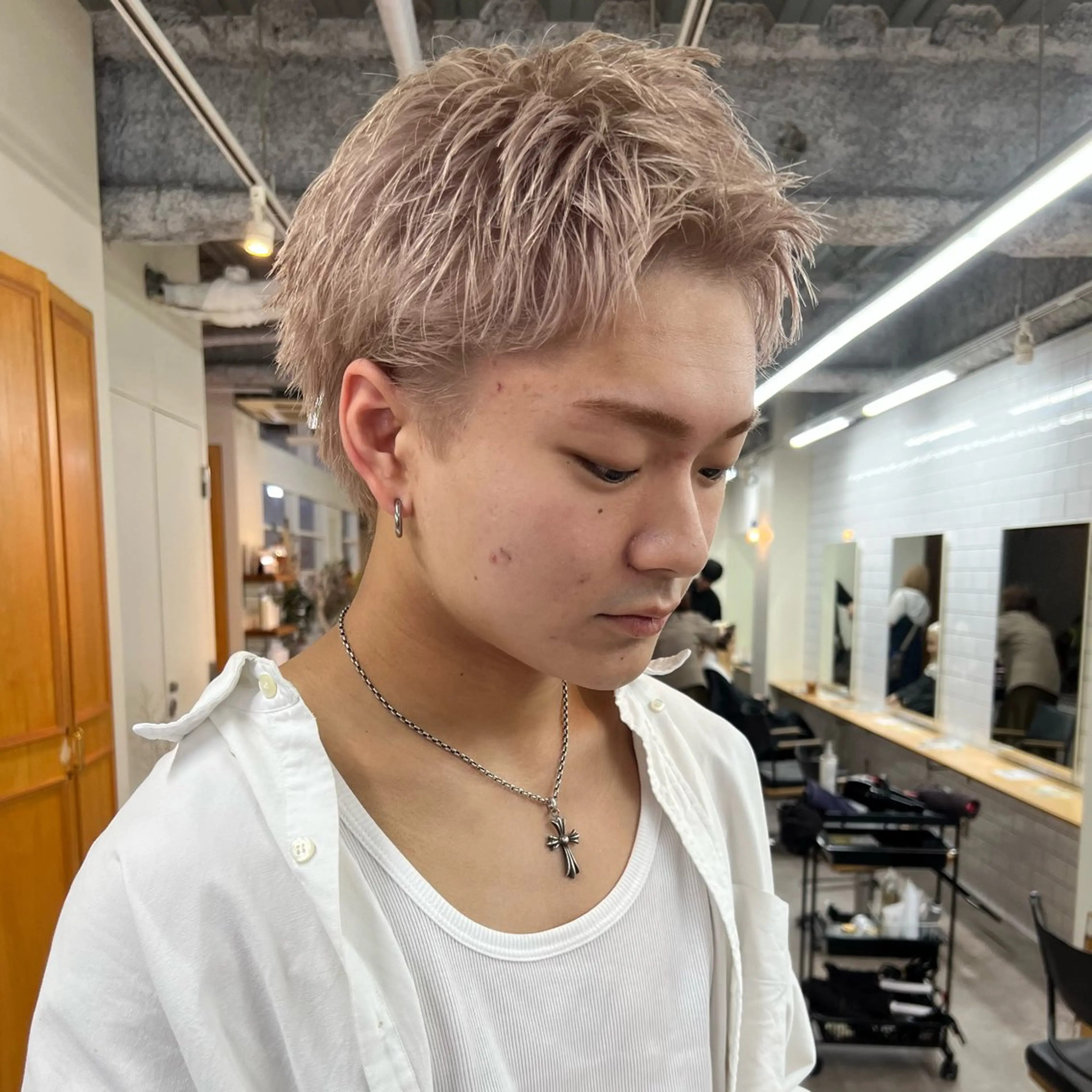 ショート カット ヘアカラー 大人メンズヘア メンズパーマSHUNのヘアスタイル