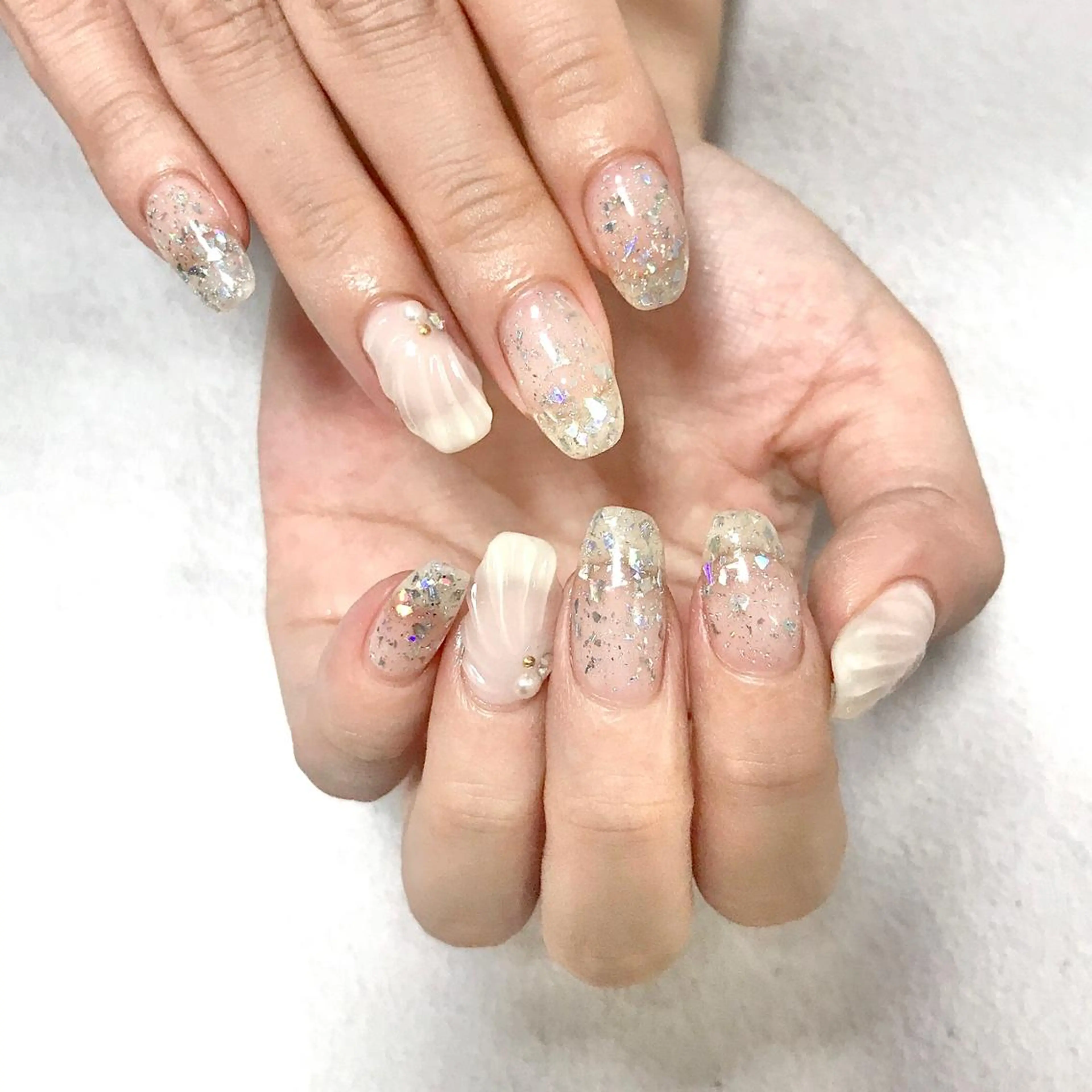 ネイル グラデーション キラキラネイル ラメ(グリッター) ワンカラーネイル ストーンネイル ステラ marikominoのネイルデザイン