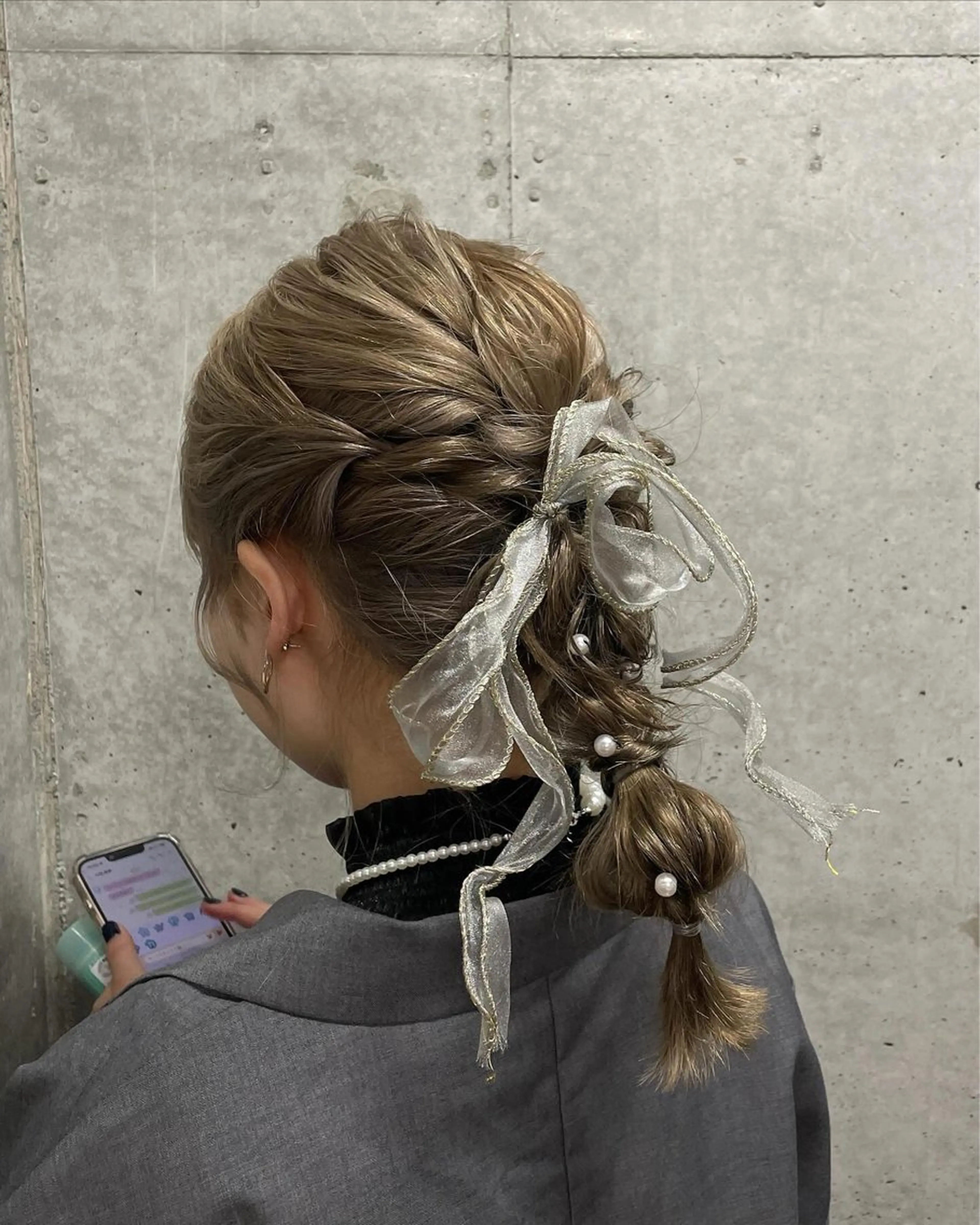 ヘアアレンジ レイヤー/透けカラー アレンジ/篠崎渚彩のヘアスタイル