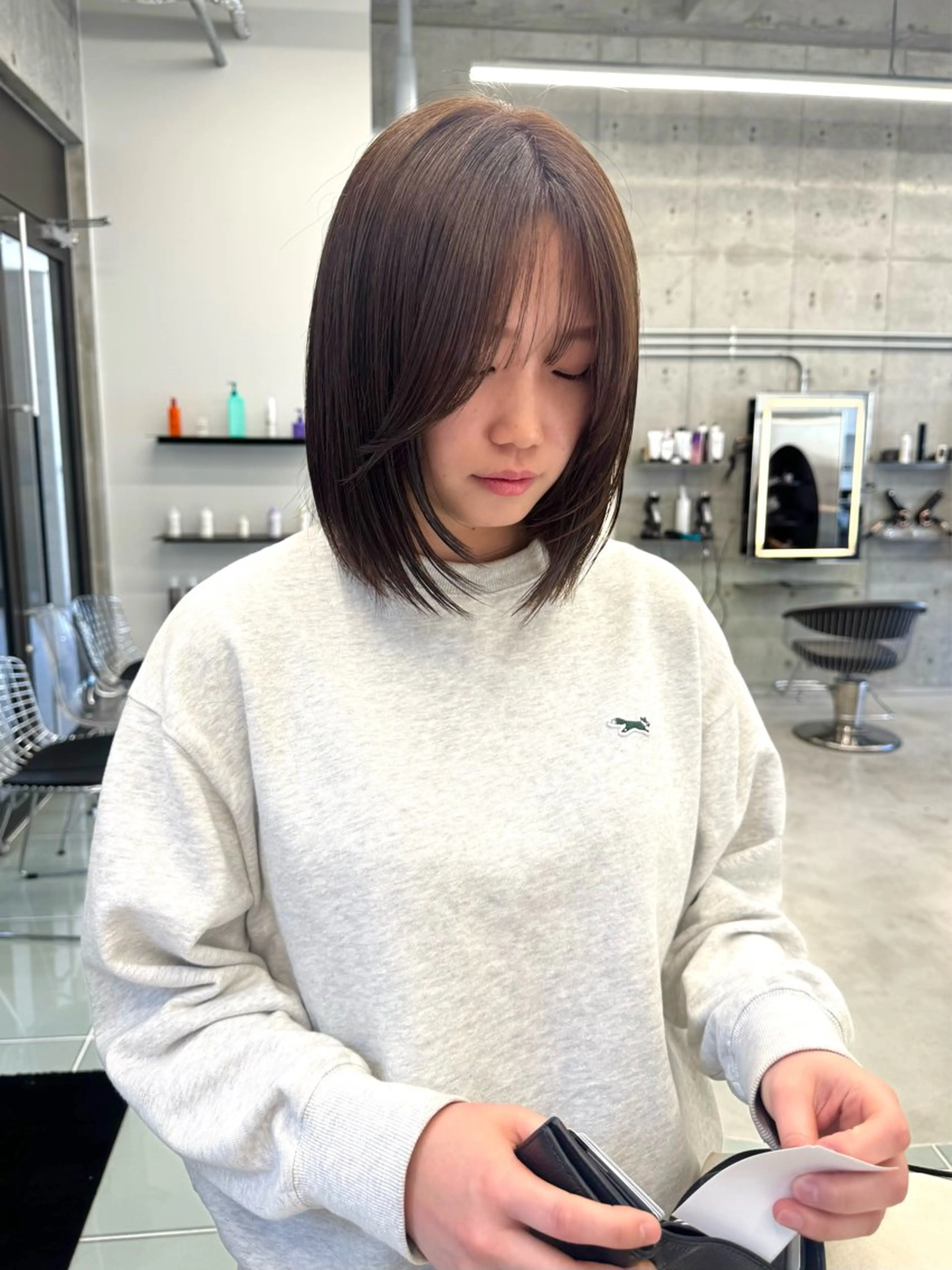 ミディアム カラー ボブレイヤー ボブ レイヤーカット カット ヘアカラー トリートメント 🫧umu.🫧韓国 /レイヤー/ハッシュのヘアスタイル