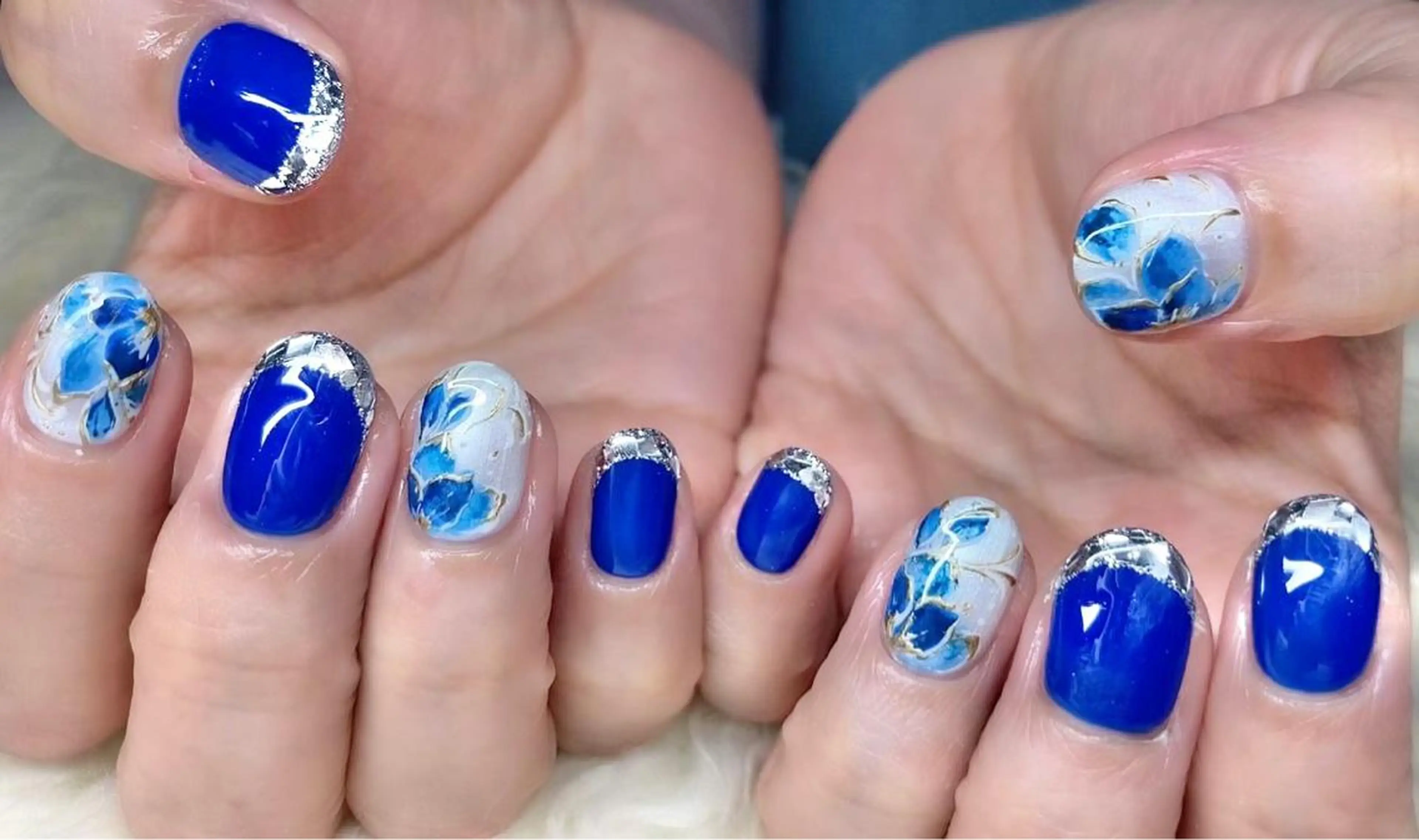 ネイル アートネイル フレンチネイル ジェルネイル ガラスフレンチ 韓国ネイル ハンドネイル Nail&eye Belire 新宿のネイルデザイン