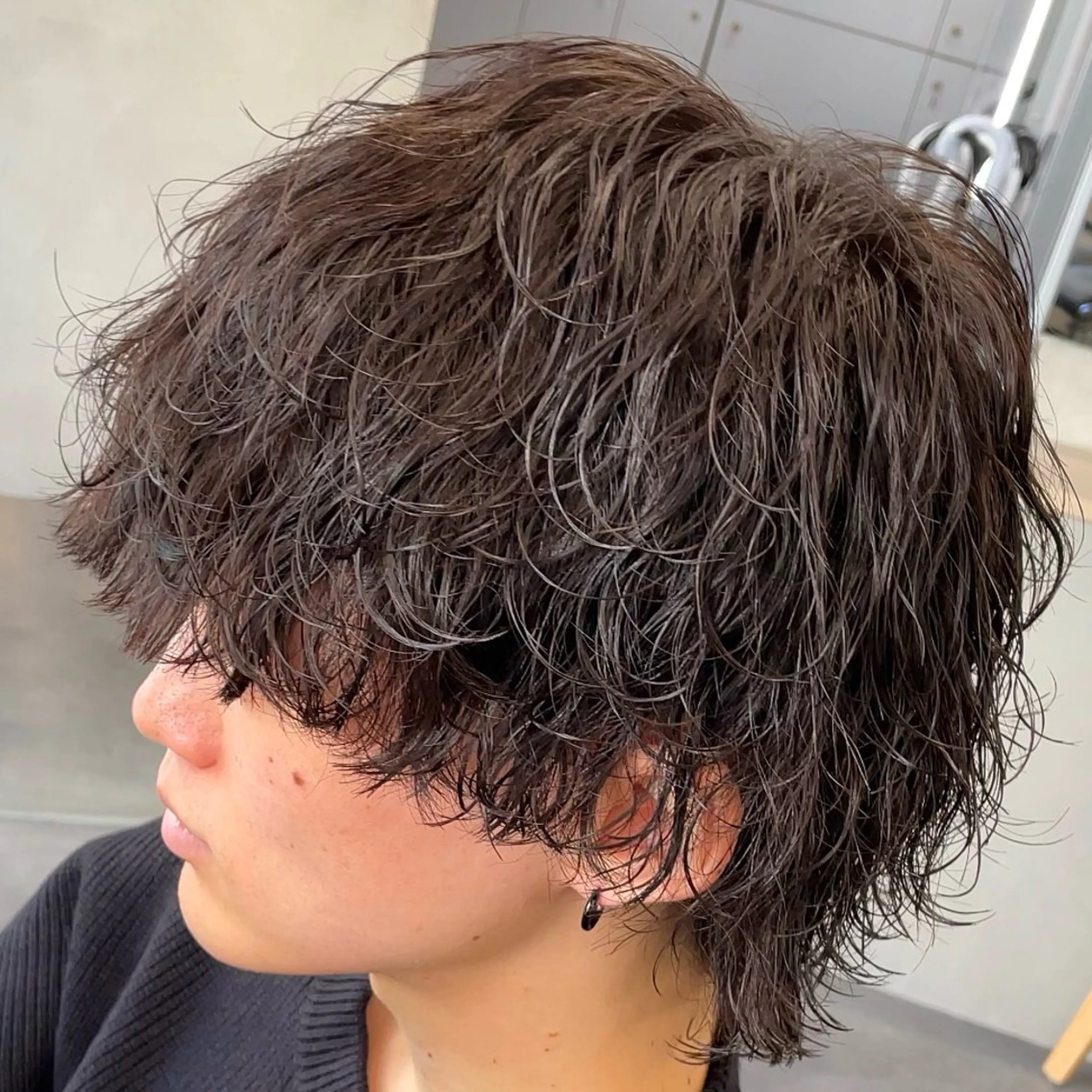 ミディアム パーマ ヘアアレンジ メンズ fifth 石川 凪のヘアスタイル