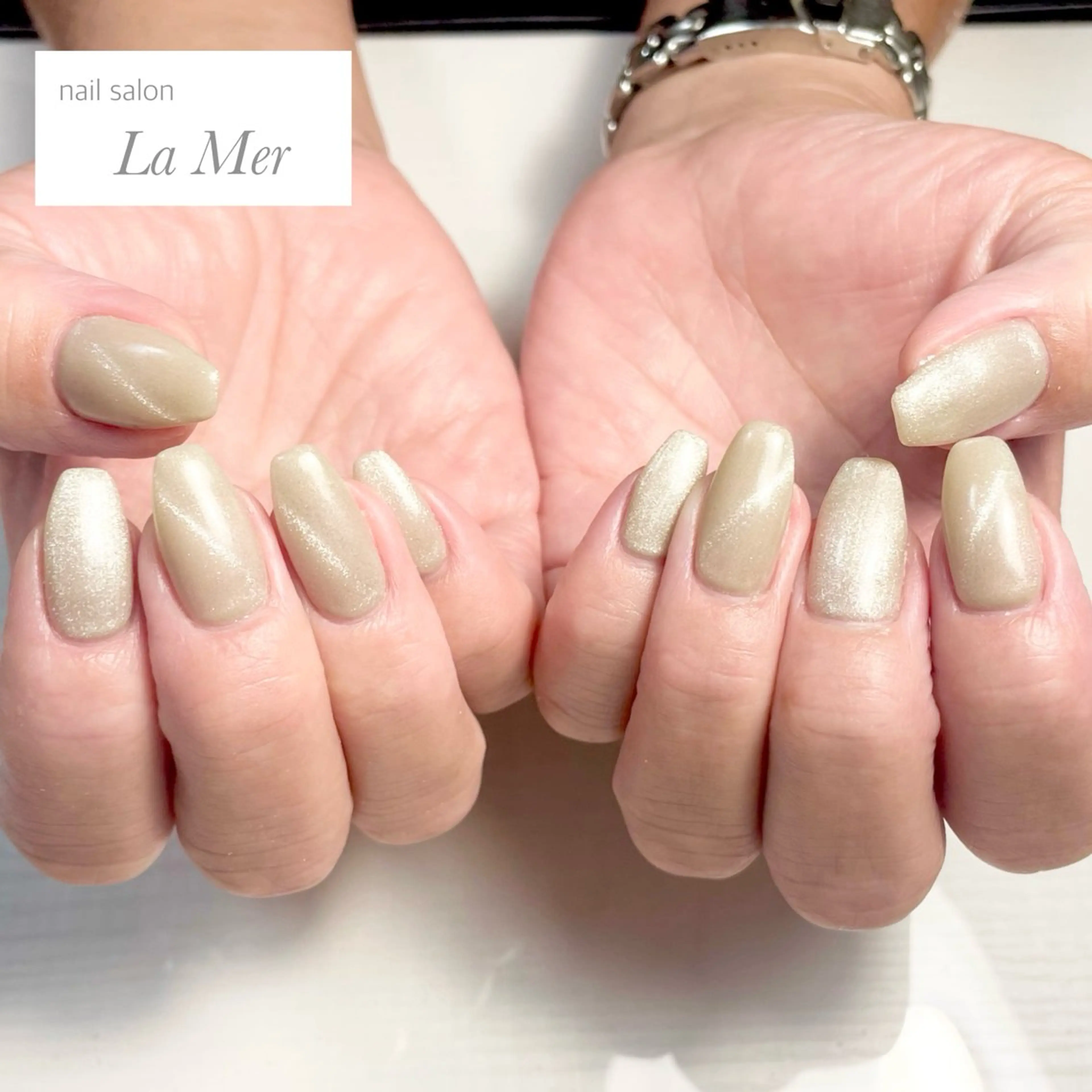 ネイル ラメ(グリッター) マグネットネイル マグネットワンカラー オフィスネイル ワンカラーネイル nailsalon La Merのネイルデザイン