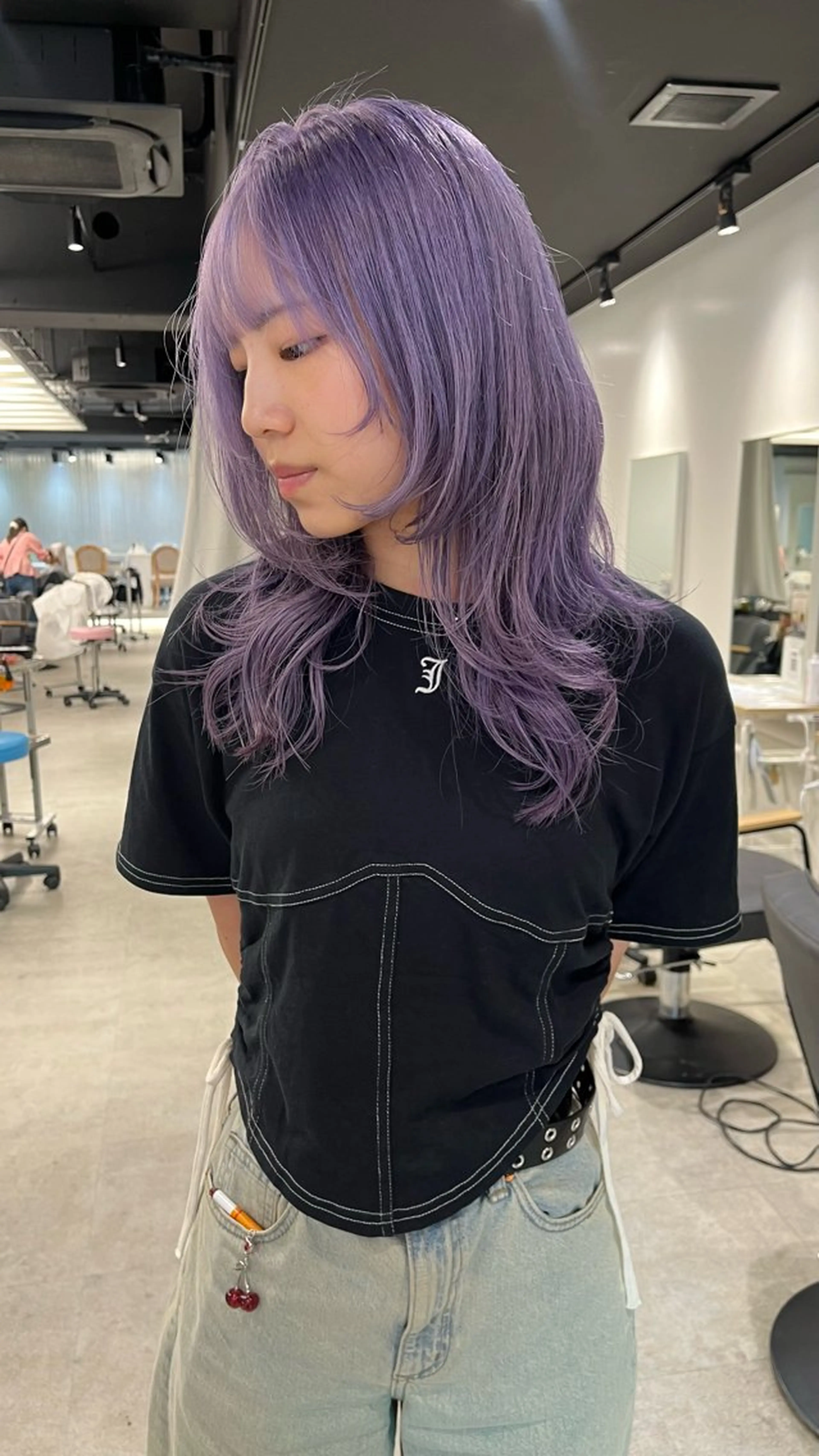 セミロング ARISA︎ メンズハイトーンのヘアスタイル