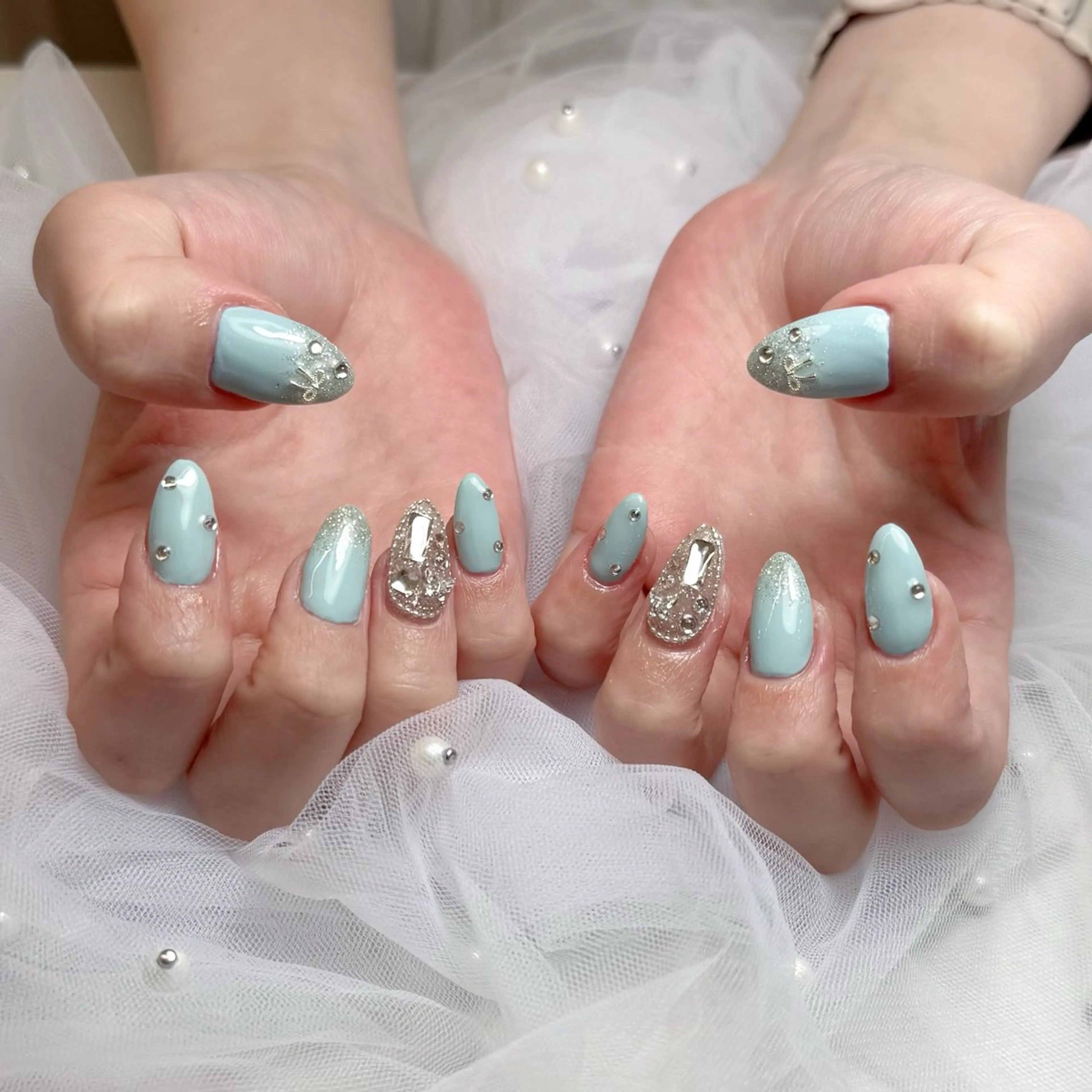ネイル ハンドネイル mau🩵nail 堺筋本町｜心斎橋のネイルデザイン