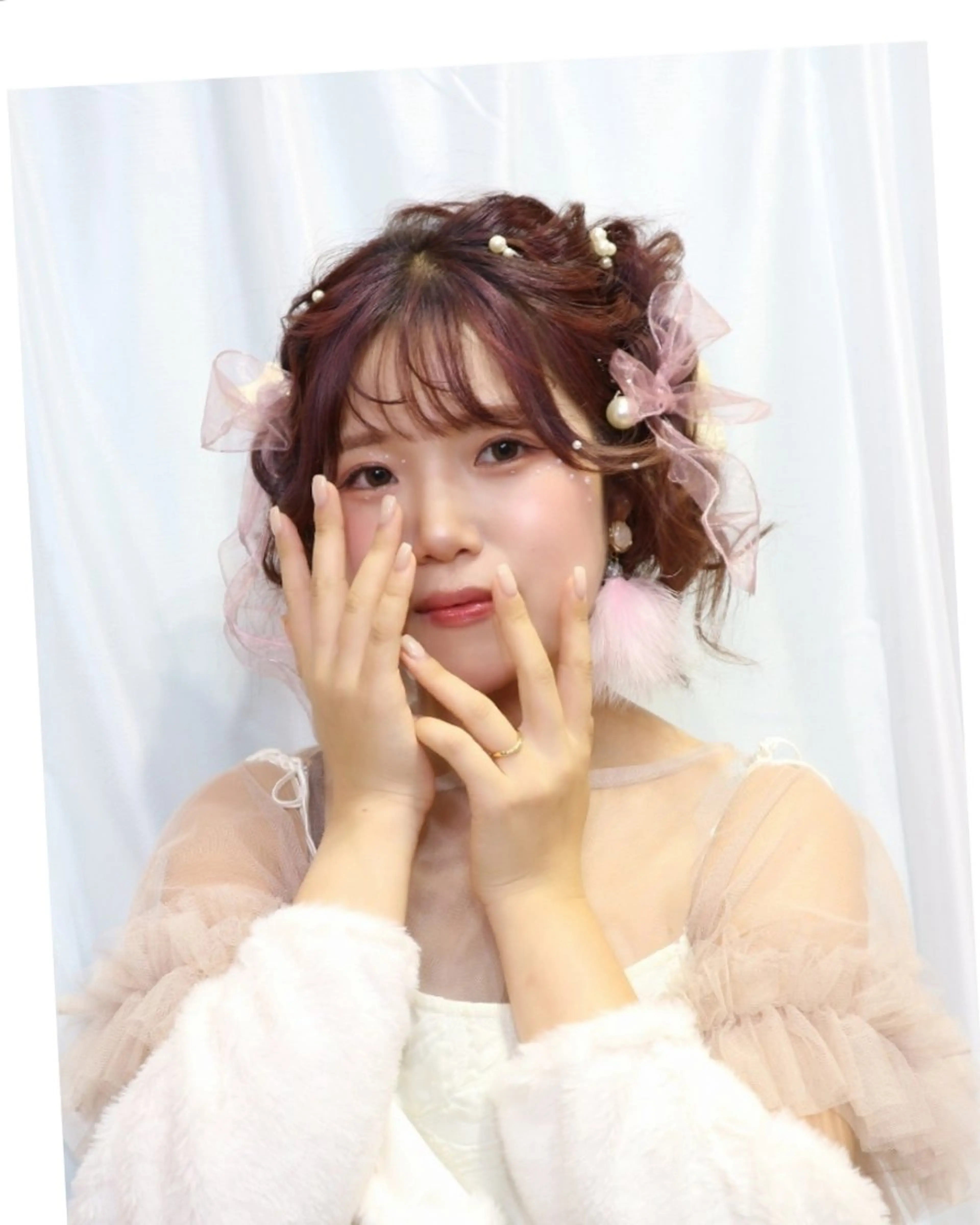 ミディアム カラー ヘアアレンジ ピンクカラー ヘアセット HIME. ＊*ヒメドットのヘアスタイル