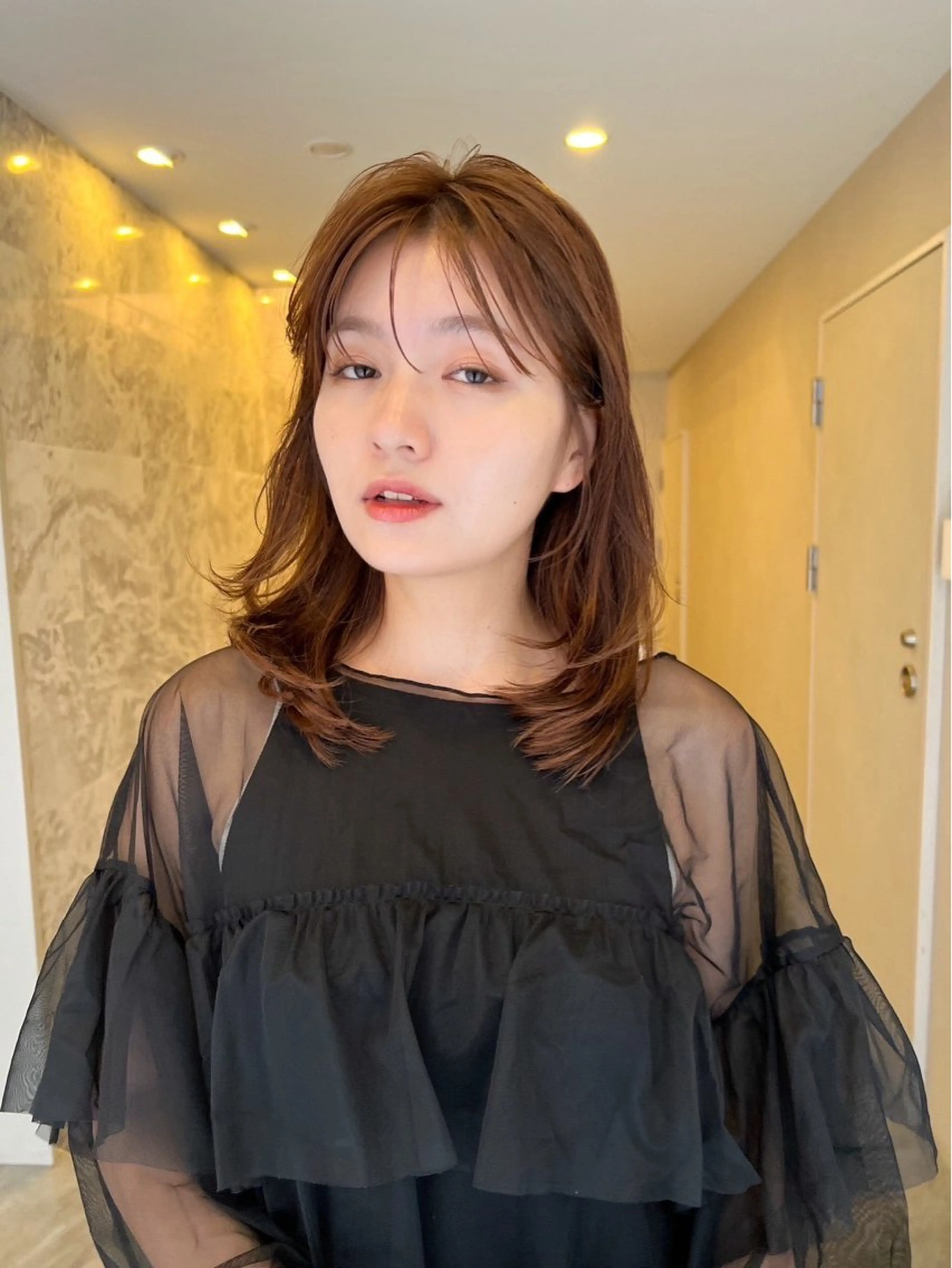 ミディアム カラー カット ヘアカラー 池袋/レイヤー/ 顔まわり/taigaのヘアスタイル