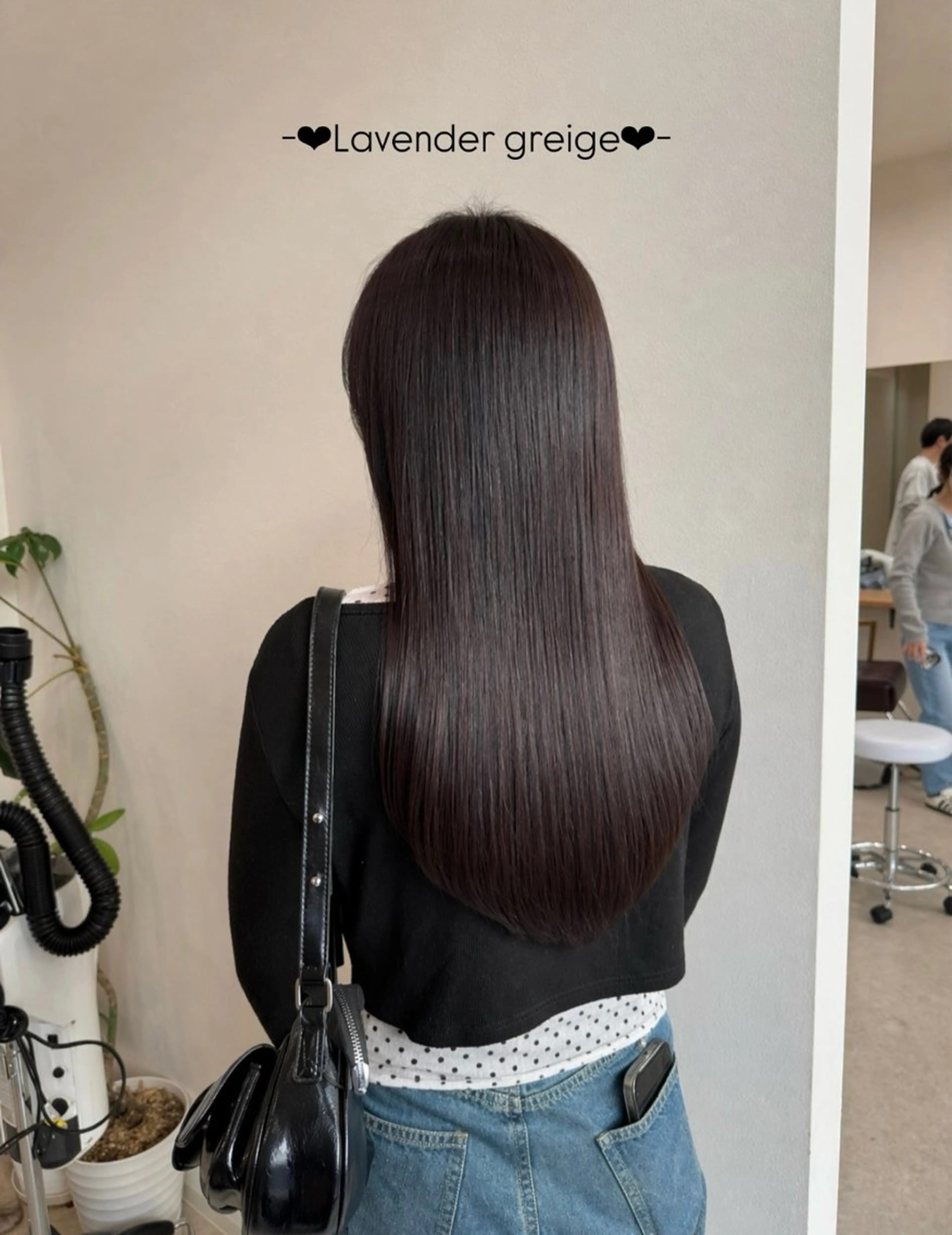 ロング カラー グレージュ ラベンダーカラー ラベンダーグレージュ ラベンダーグレー ヘアカラー トリートメント 松本 華林のヘアスタイル