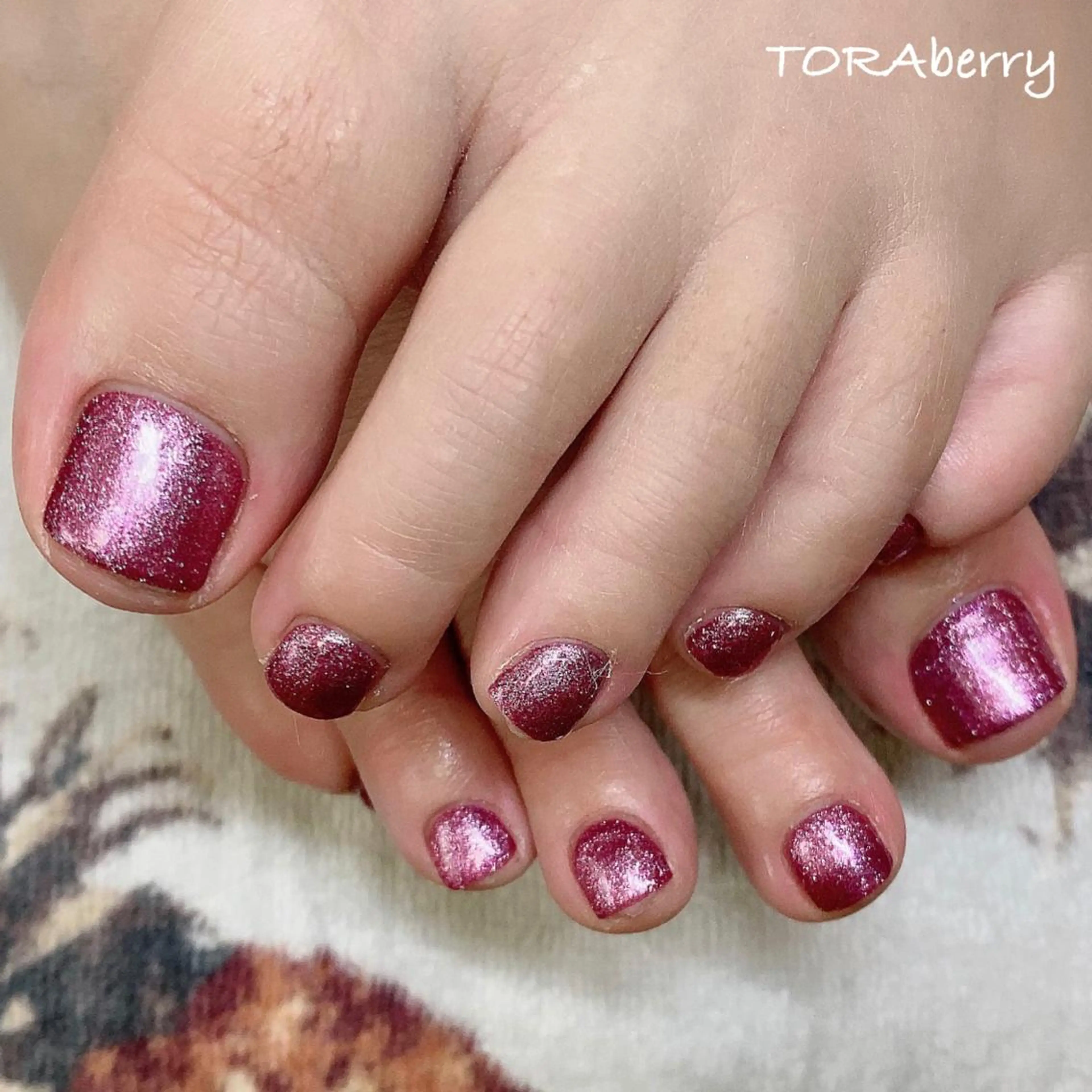 ネイル ラメ(グリッター) フットネイル ネイリスト なつみのネイルデザイン