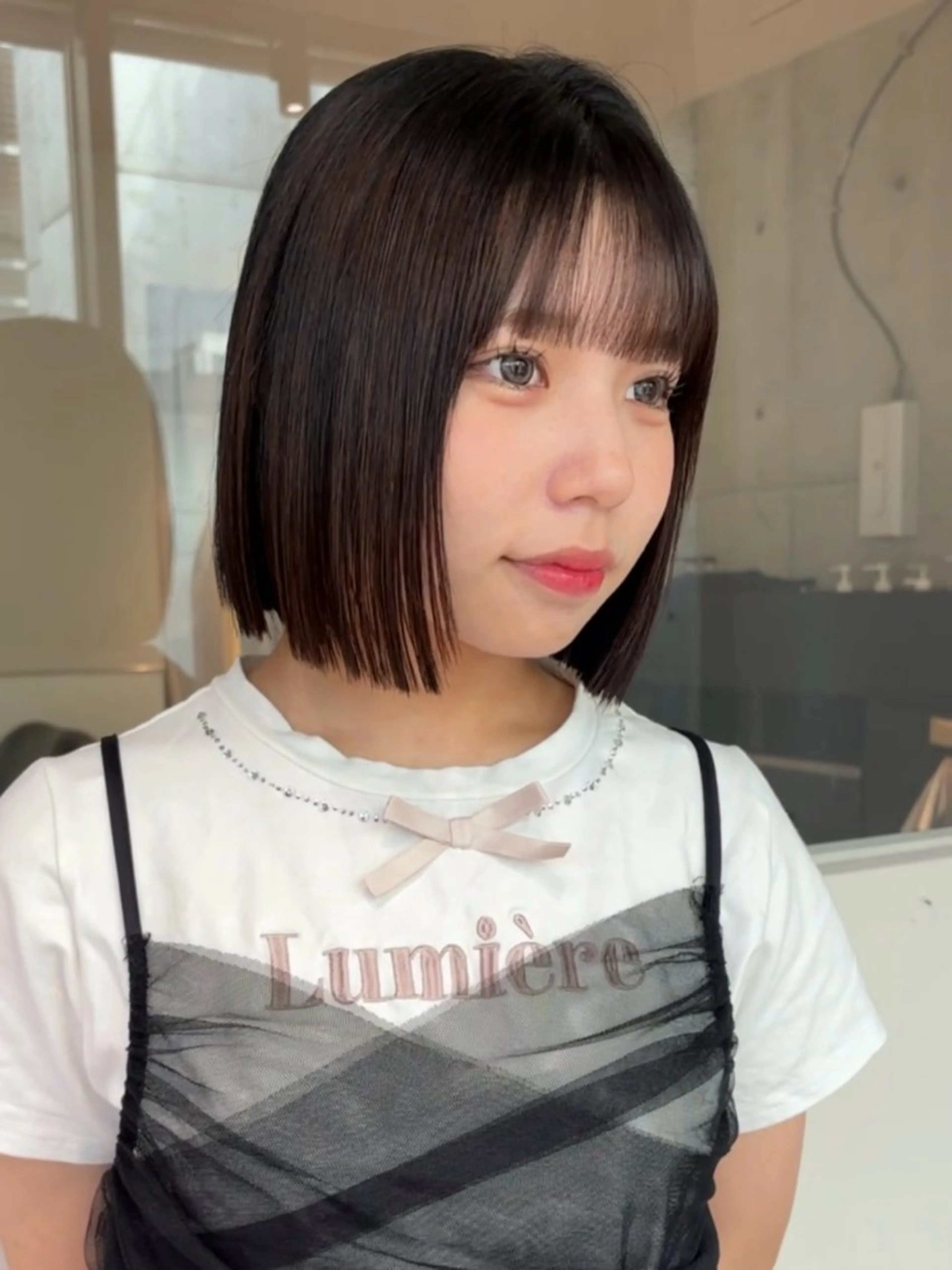 ミディアム カット 縮毛矯正 トリートメント けいし🐬ボブ 美髪縮毛矯正のヘアスタイル