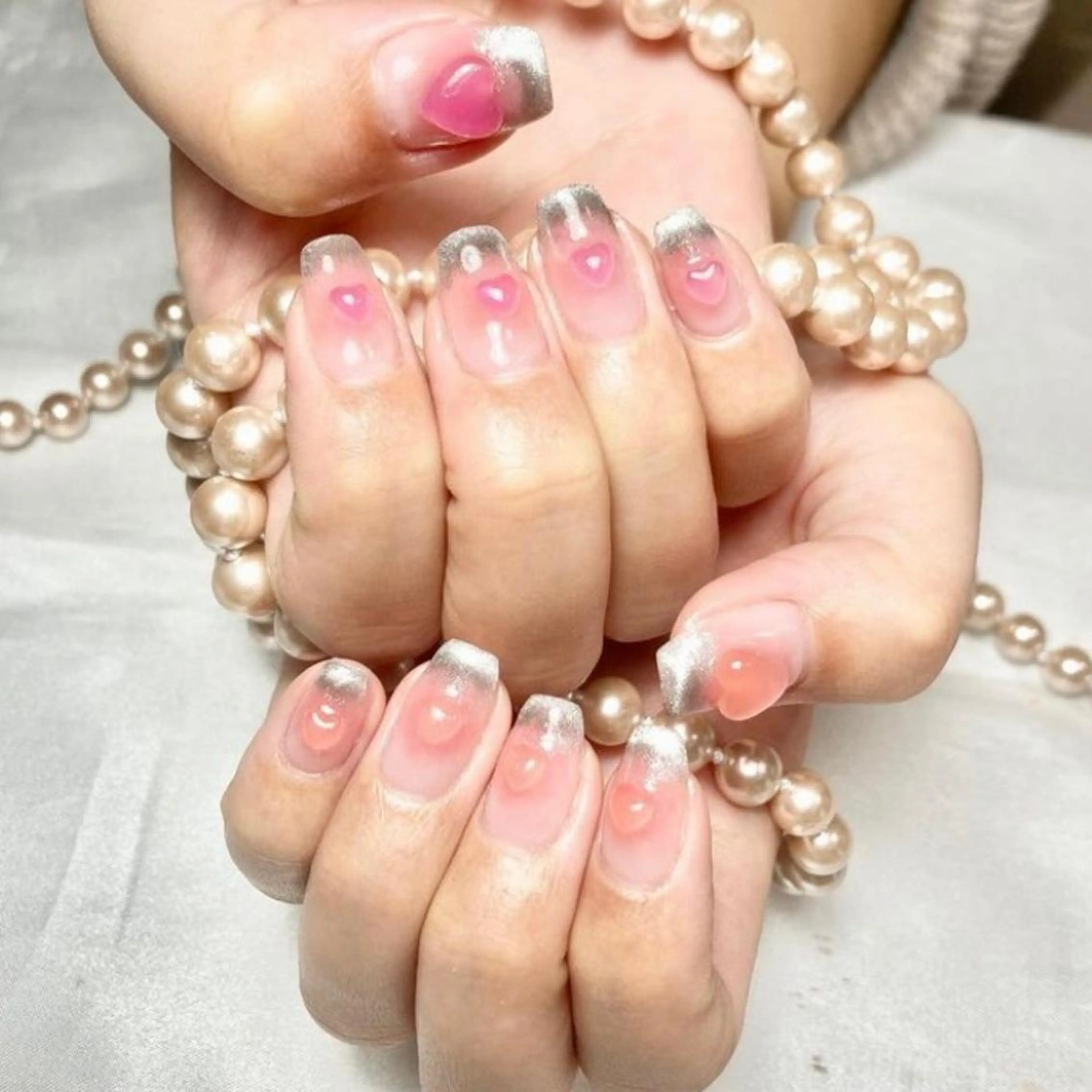 ネイル アートネイル オーロラネイル べっ甲ネイル ブルー ボルドー 韓国ネイル🇰🇷 miu/新大久保5分のネイルデザイン