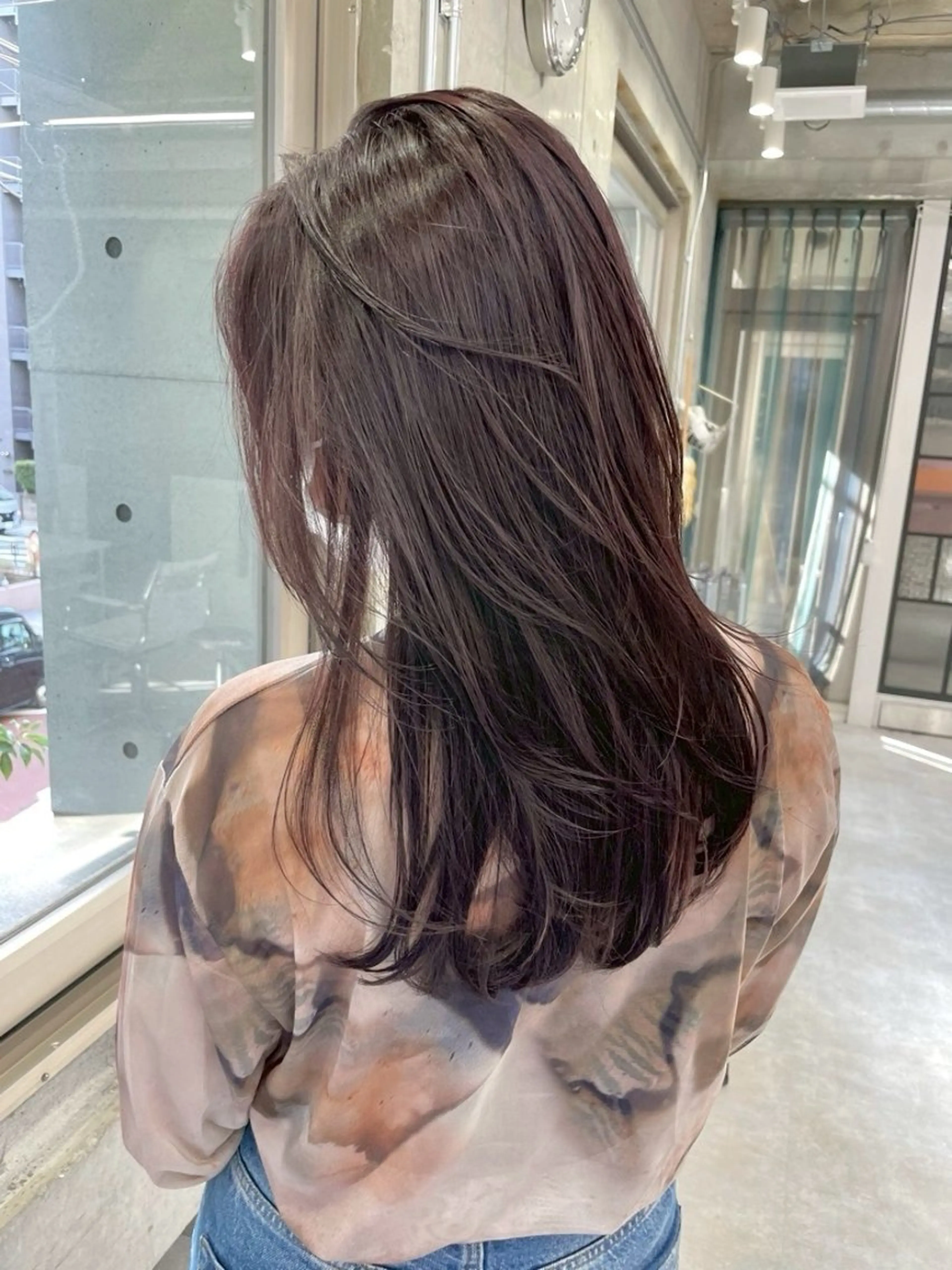 セミロング カラー ベージュカラー ピンクカラー ピンクベージュ トリートメント カット ヘアカラー トリートメント 國井 廉のヘアスタイル