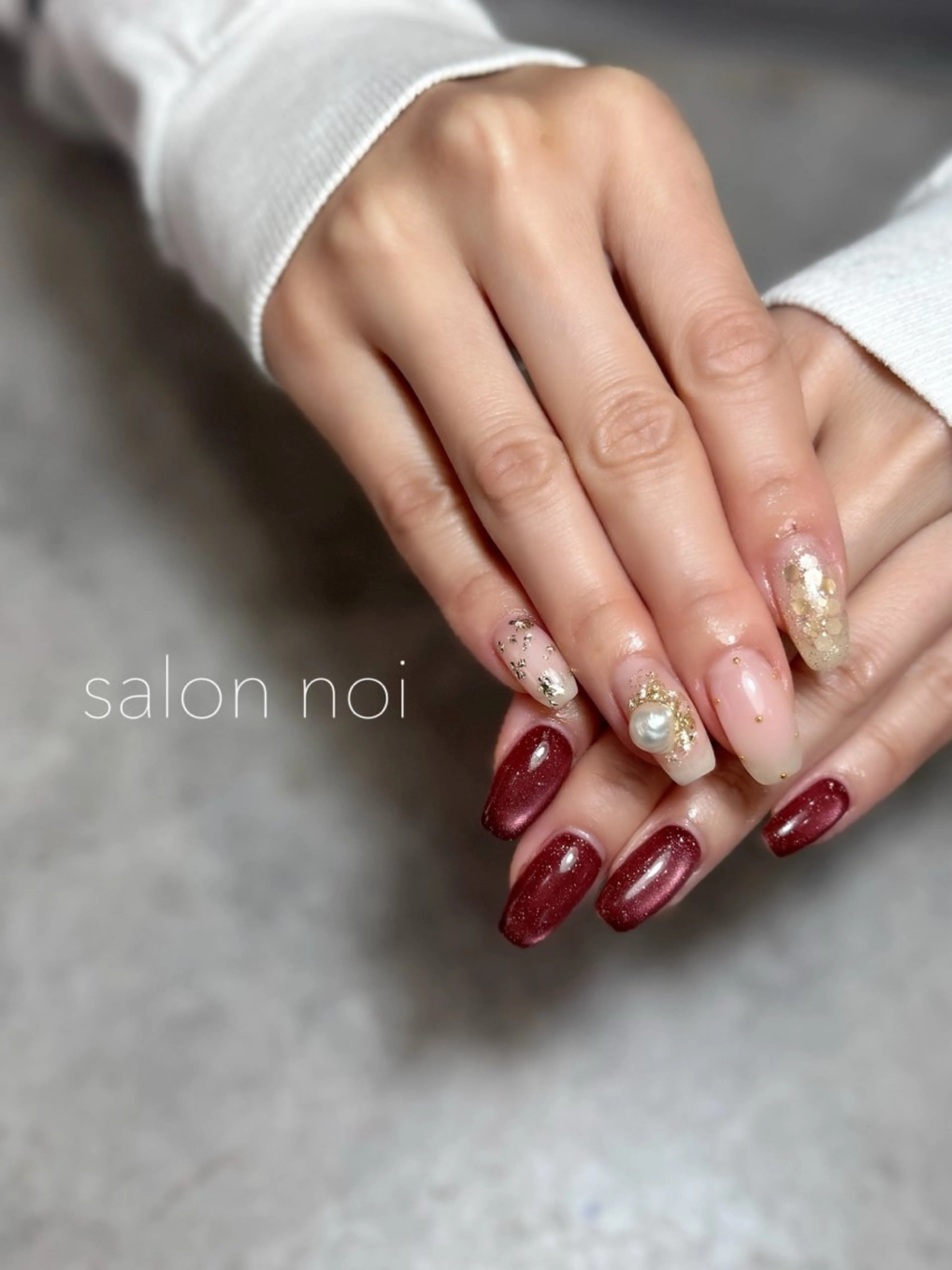 ネイル アートネイル クリアネイル フラッシュネイル フラッシュマグ マグネットネイル ハンドネイル salon noiのネイルデザイン