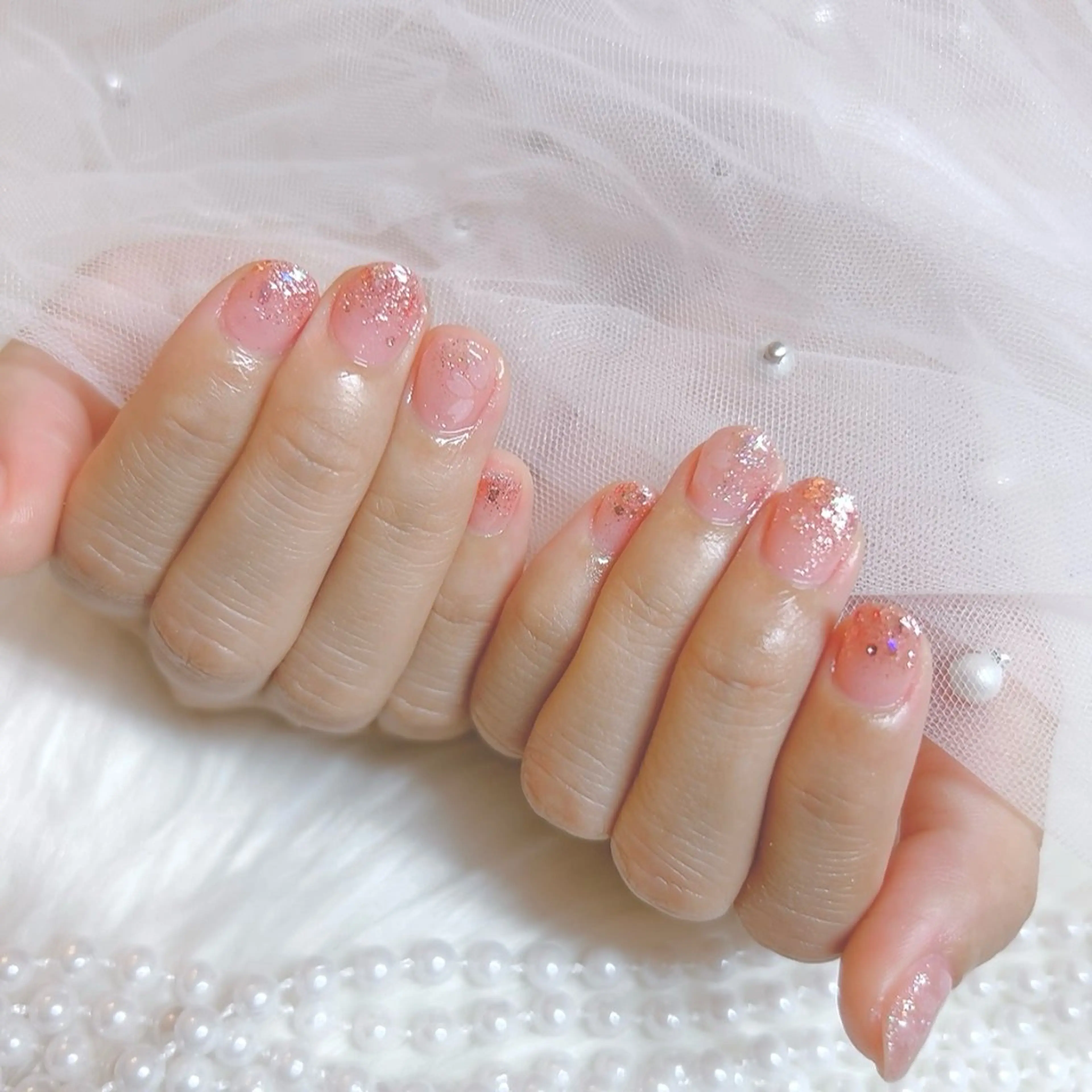 ネイル ラメ(グリッター) シンプルネイル ハンドネイル Charlie 🖤のネイルデザイン