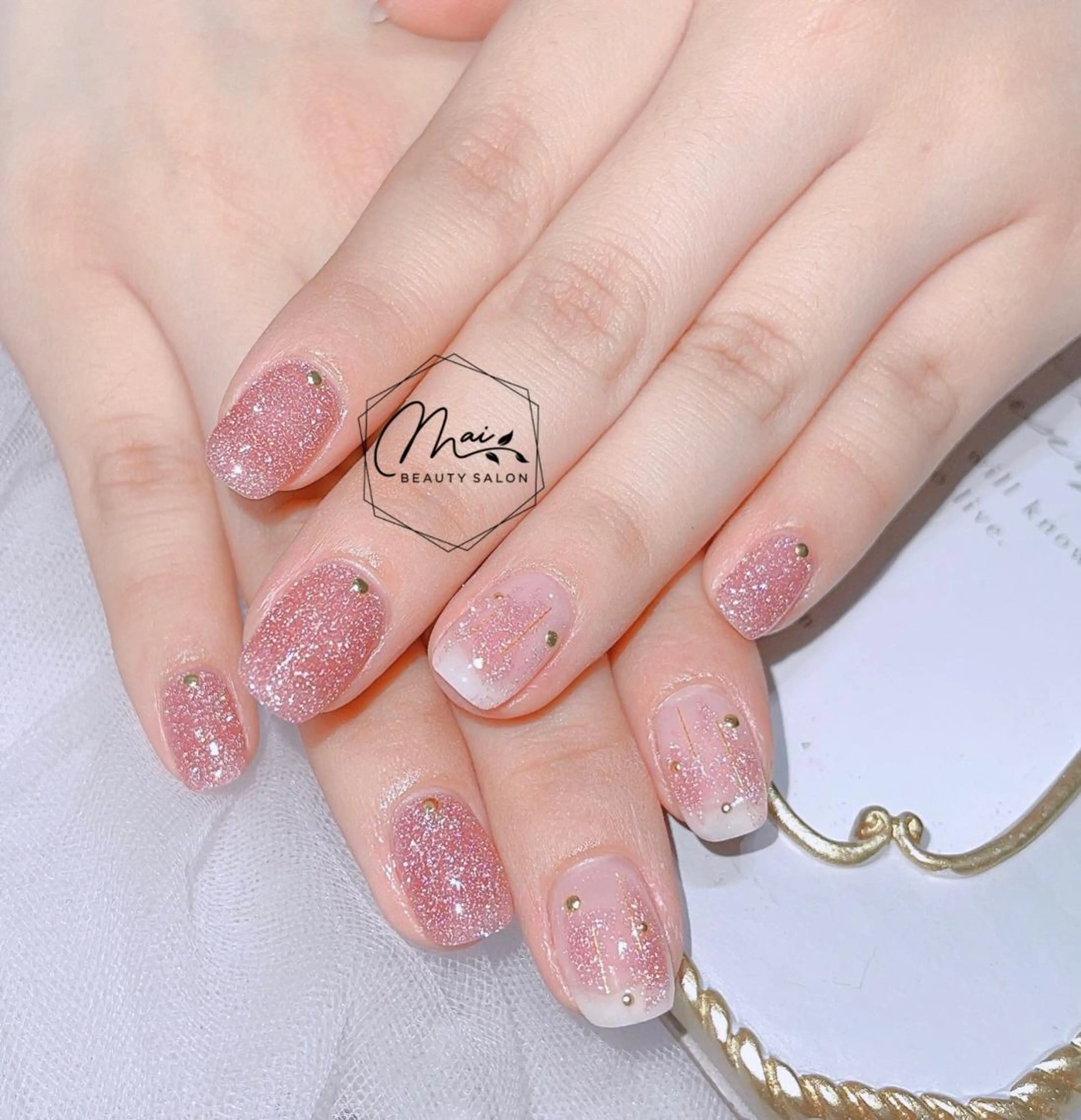 ネイル オーロラネイル 長さ出し フラッシュネイル フレンチネイル ジェルネイル MaiBeauty マイ マイのネイルデザイン