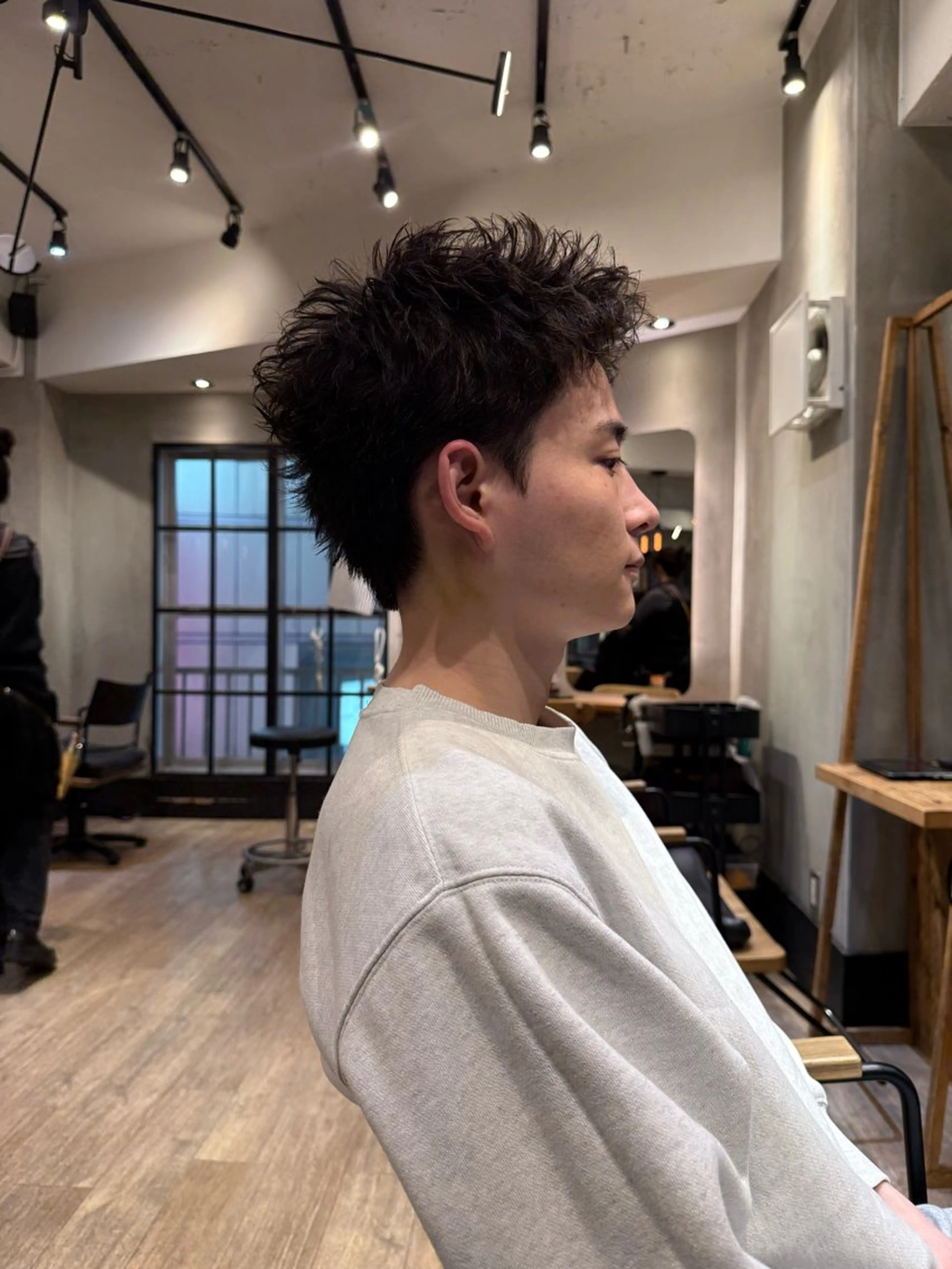 ショート パーマ メンズ メンズパーマ スパイキーショート ショートヘア カット パーマ メンズショート/ピン パーマ/新宿/フウガのヘアスタイル