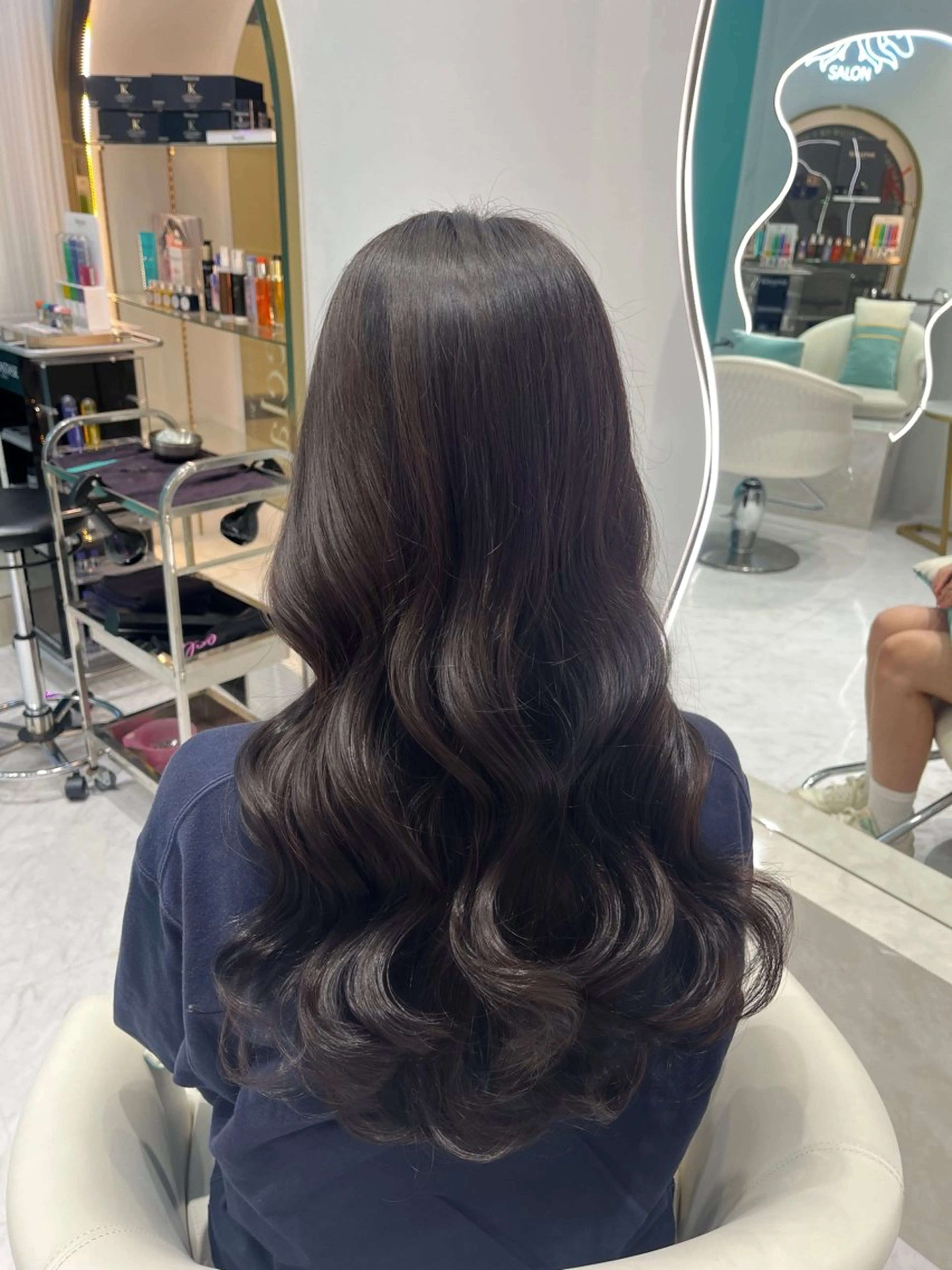 ロング カラー ブラウンカラー ダークブラウン カット トリートメント 名駅/大人韓国ヘア 艶カラー/Rihoのヘアスタイル