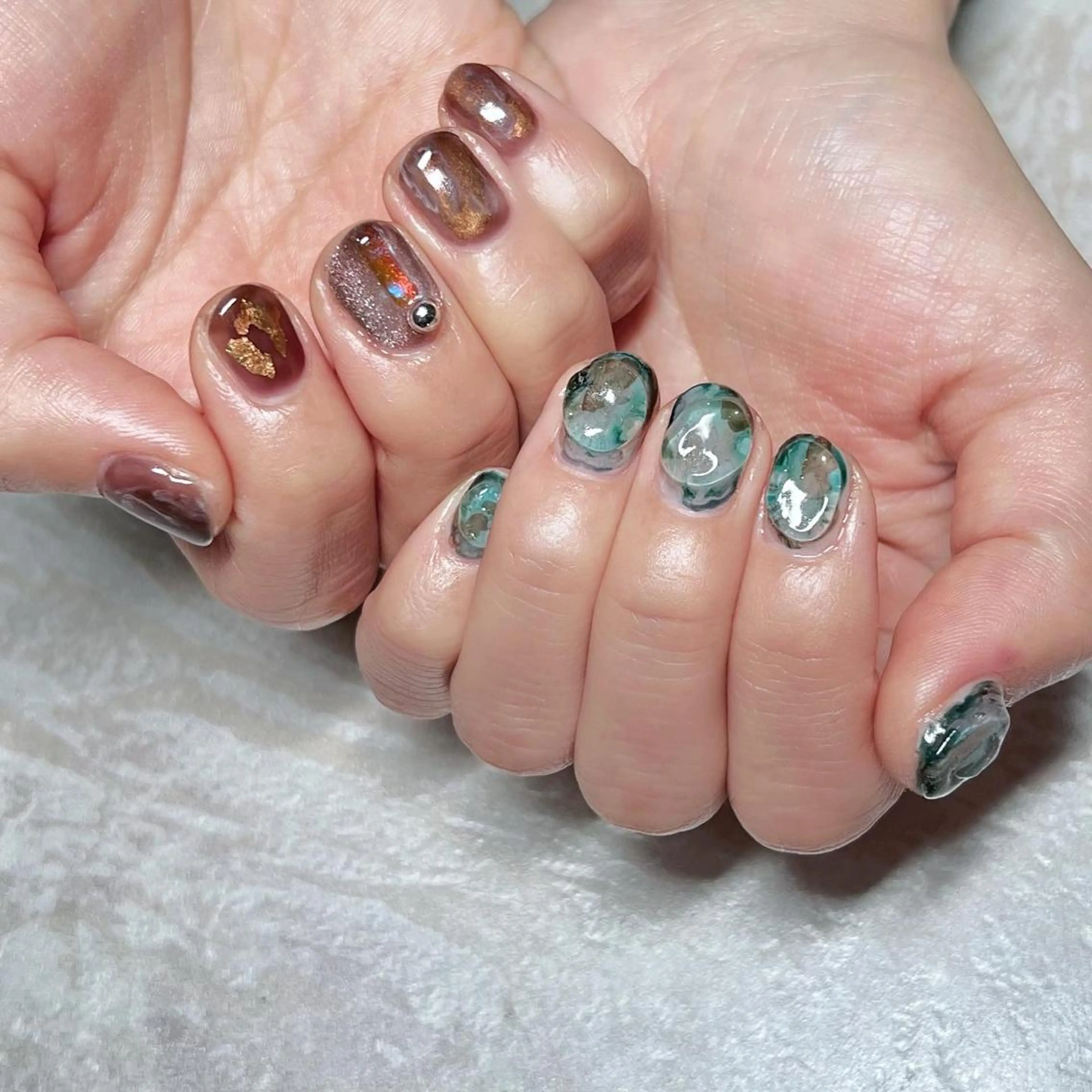 ネイル マグネットネイル ニュアンスネイル ショートネイル gemickle nailのネイルデザイン