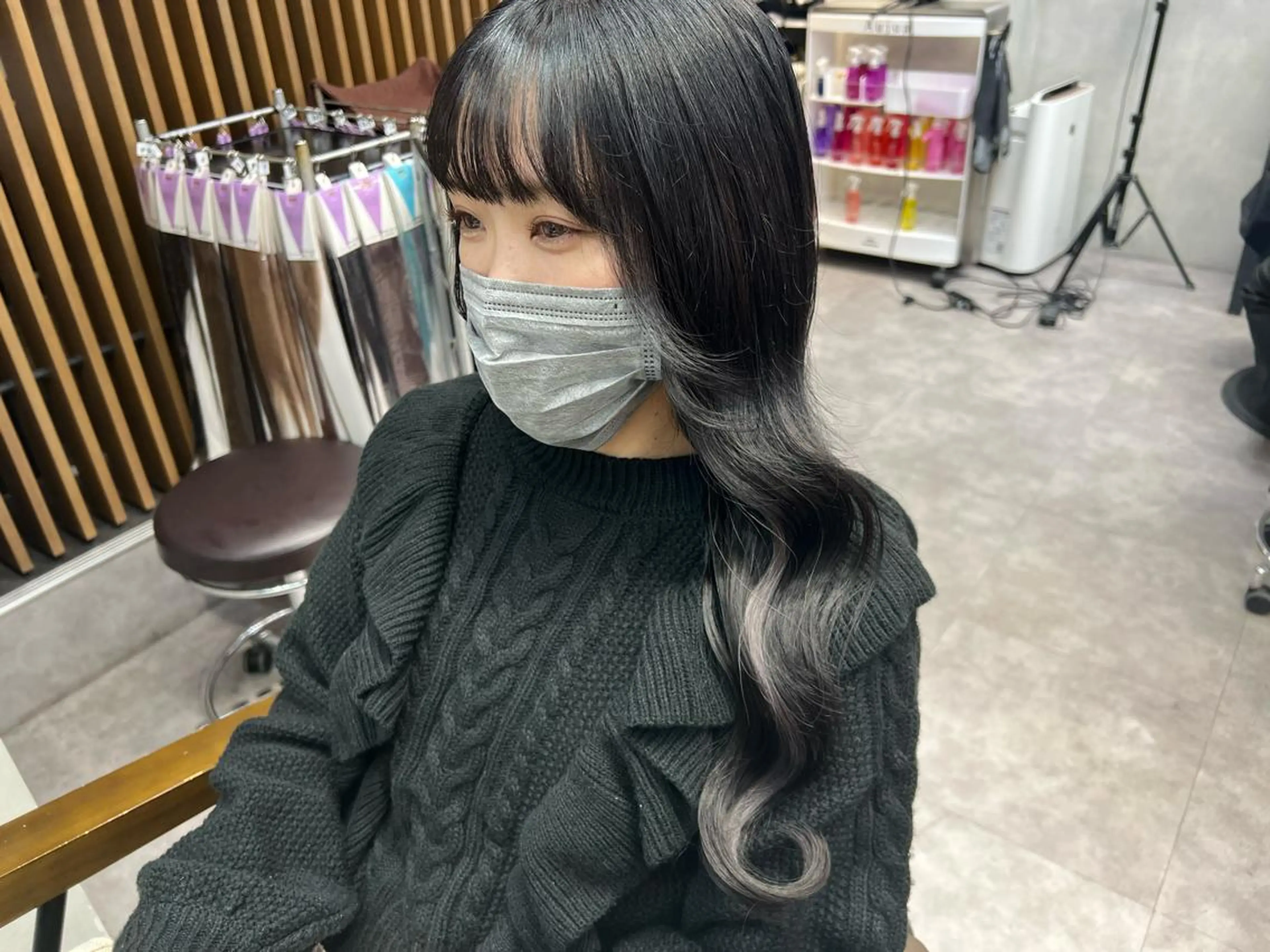 ロング カラー ヘアアレンジ シールエクステ アディクシーカラー アッシュ バレイヤージュ ベージュカラー カット ヘアカラー エクステ ar+ ❤︎ maiのヘアスタイル