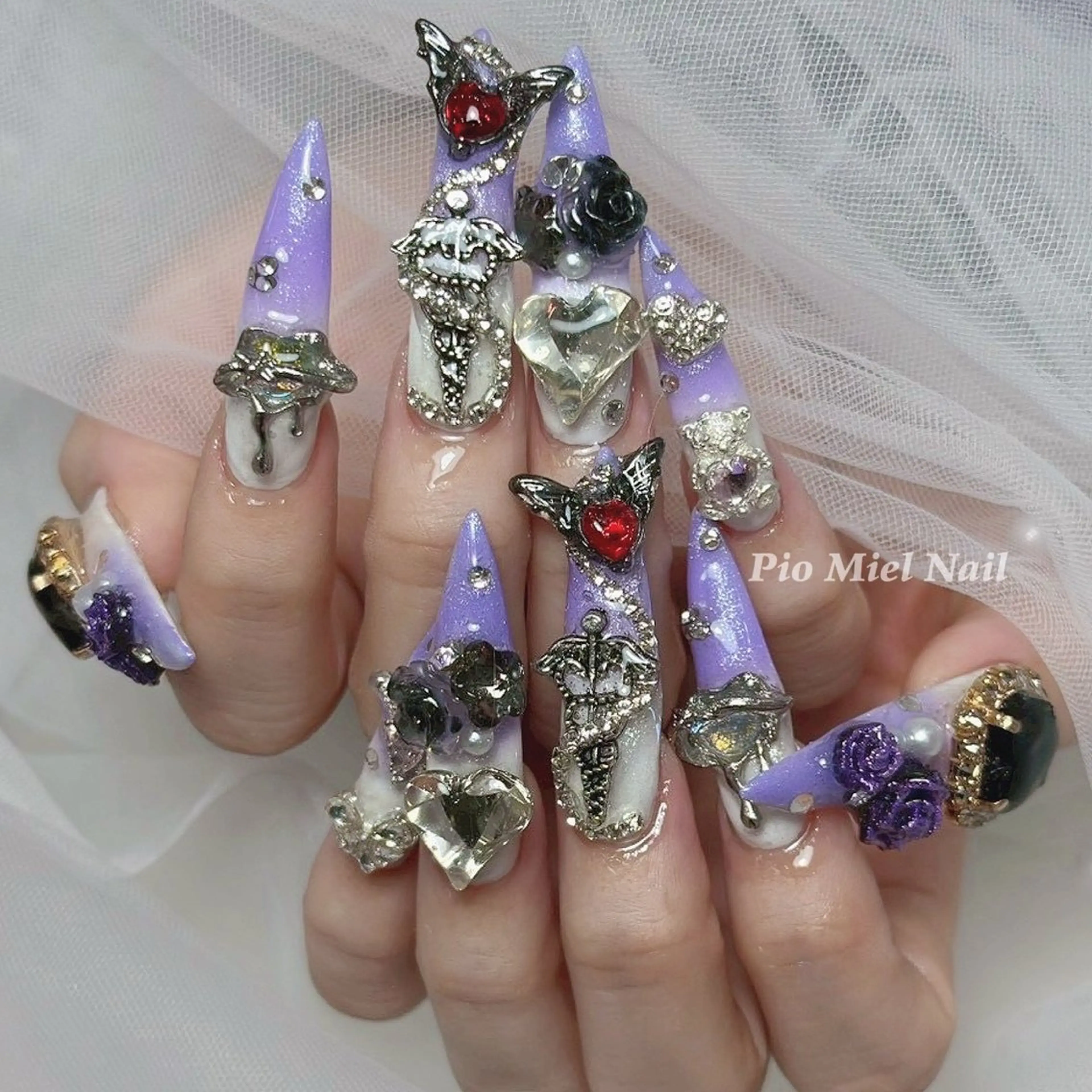 ネイル ハンドネイル HANA 長さだしのネイルデザイン