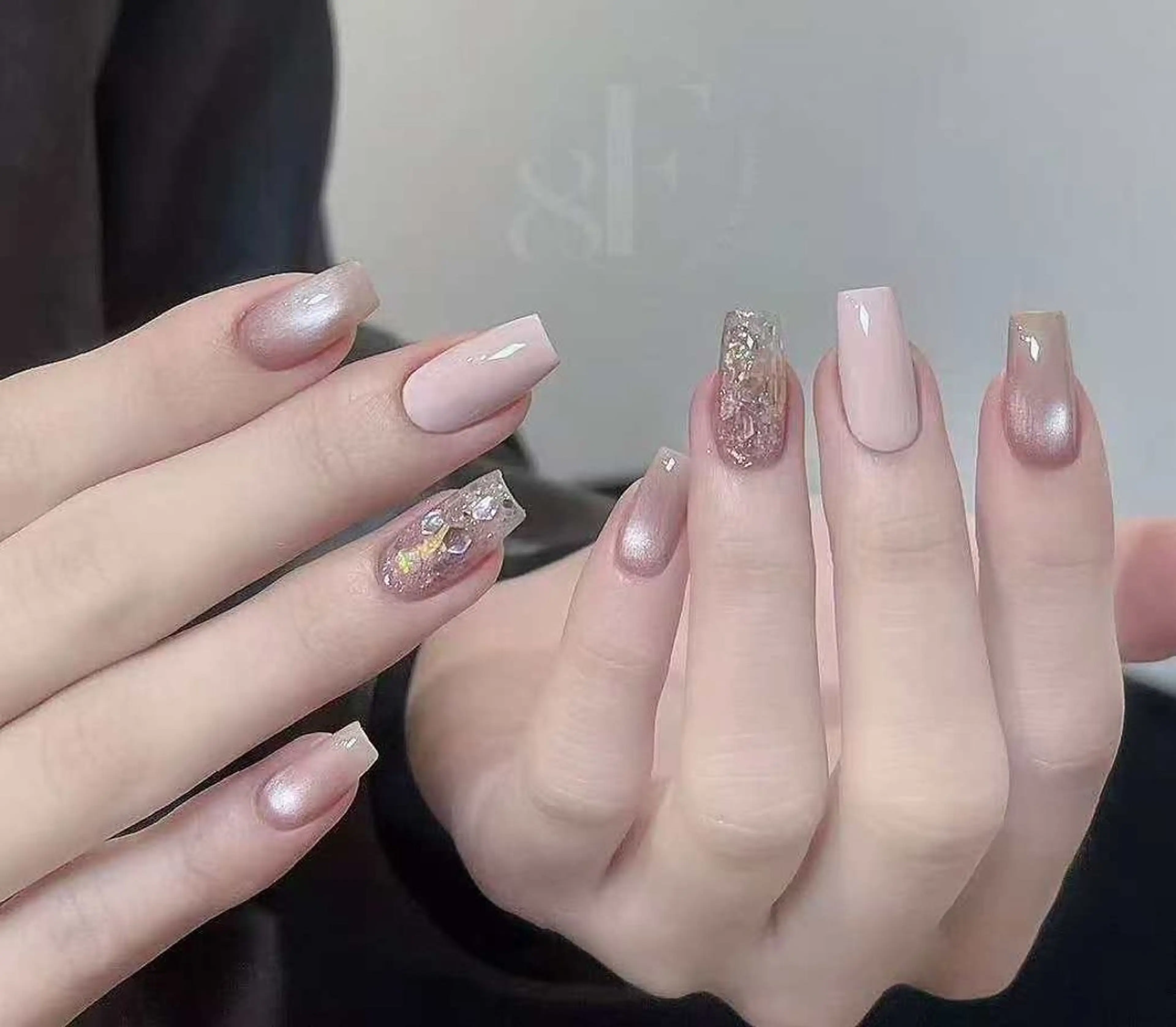 ネイル フラワーネイル フレンチネイル ジェルネイル ガラスフレンチ ハート ハンドネイル Oomiya 服部のネイルデザイン