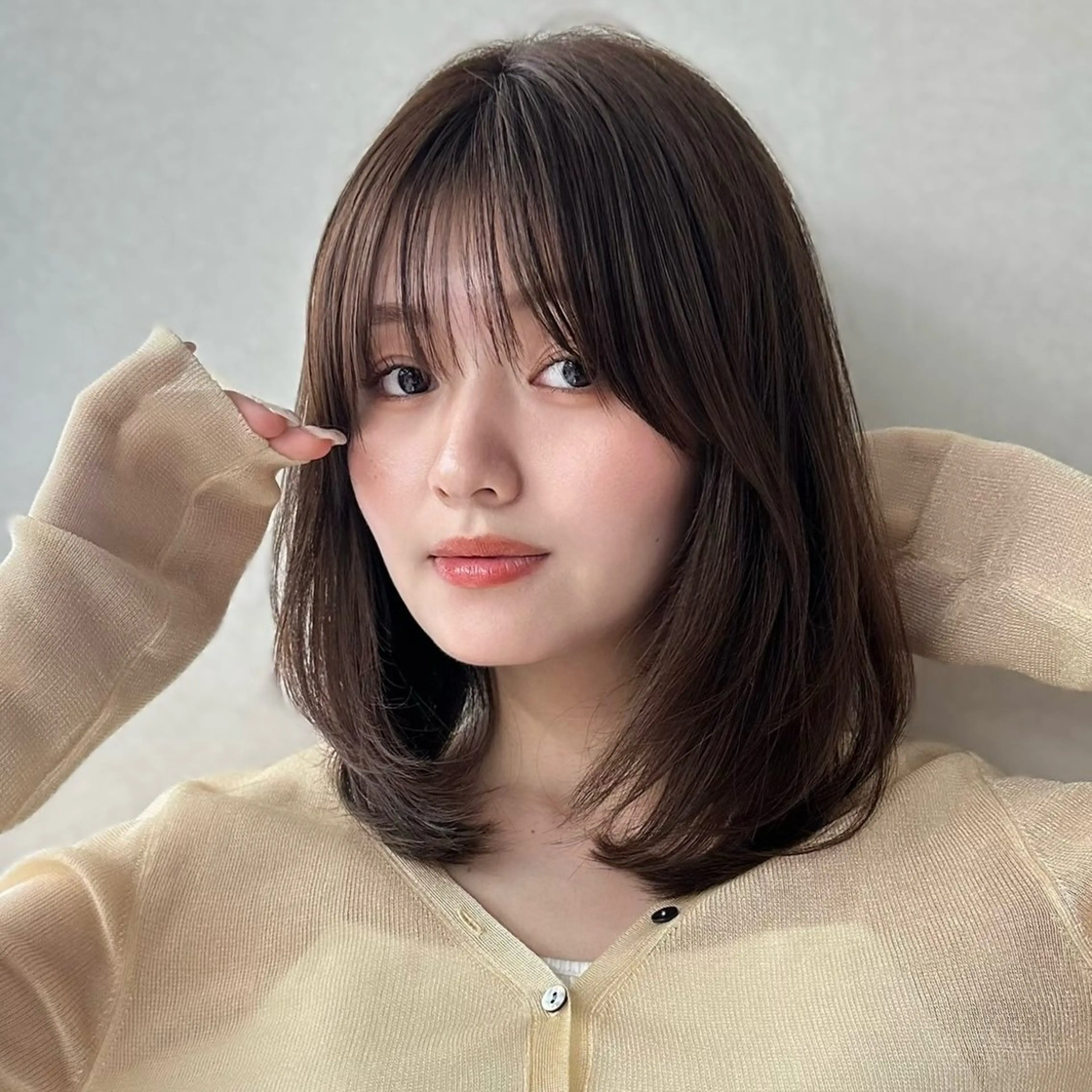 ミディアム カラー 🫧ボブカットモデル 韓国透明感カラー🫧のヘアスタイル