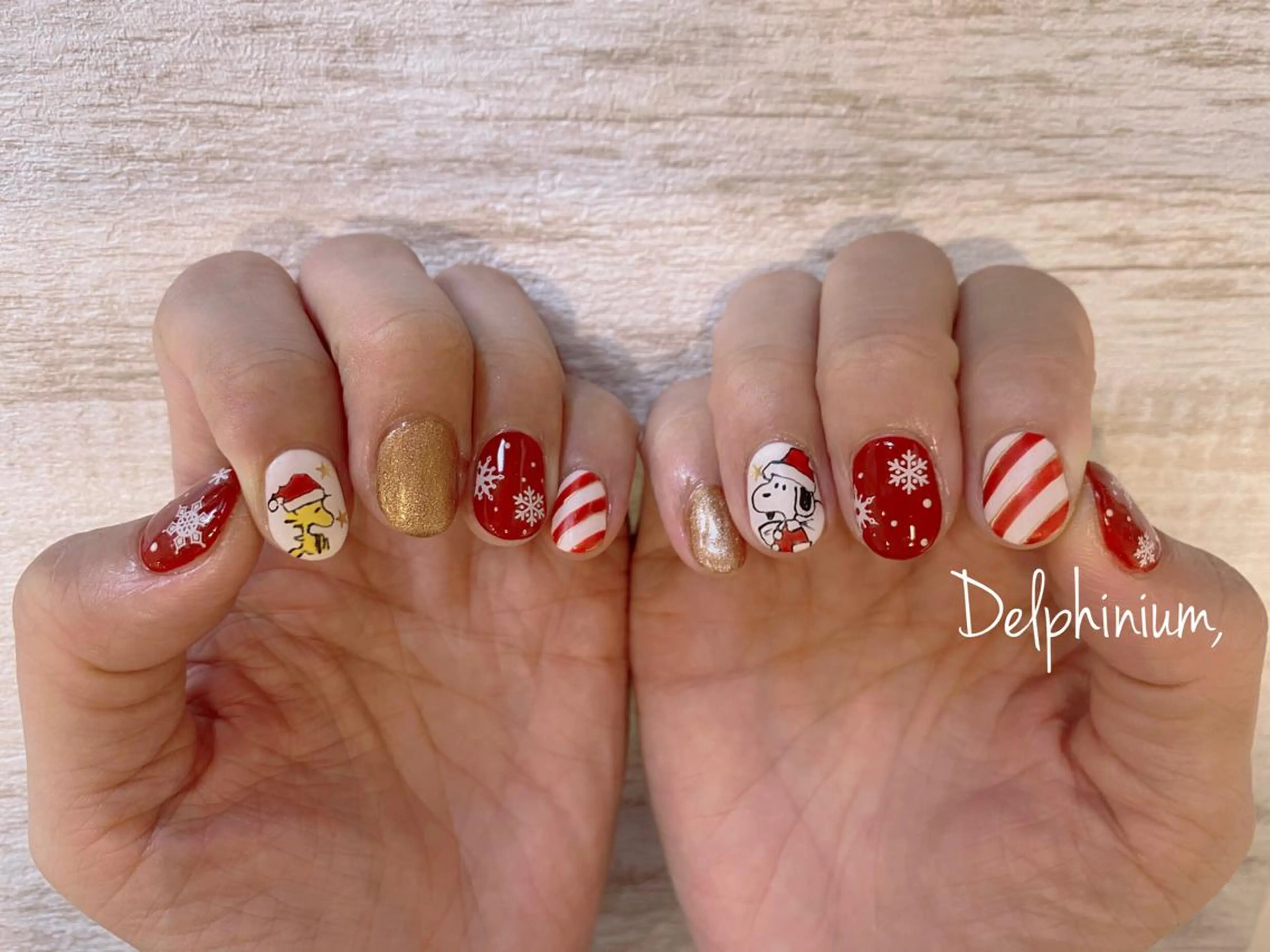 ネイル 冬ネイル クリスマス ハンドネイル 岡本 友恵のネイルデザイン