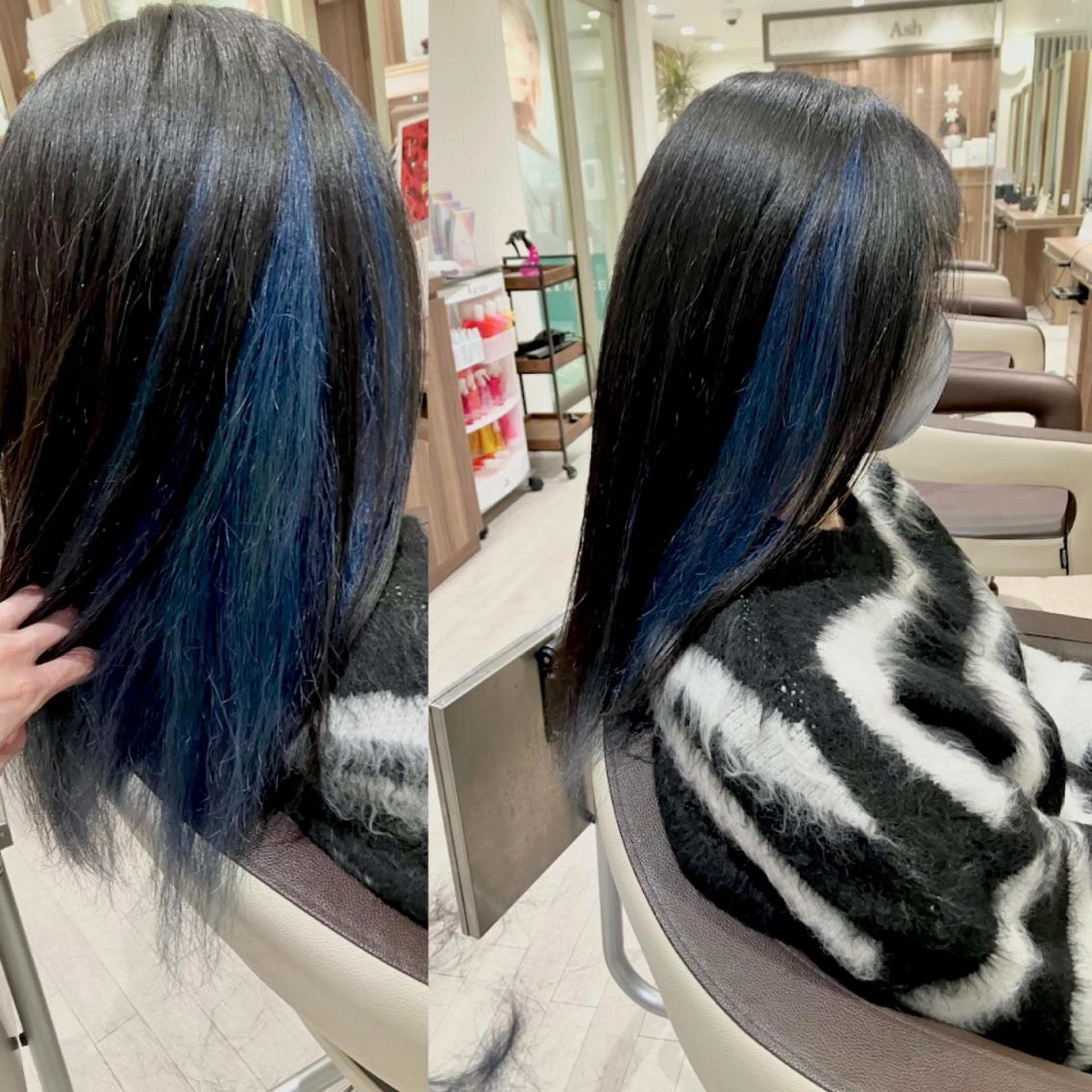 ロング カラー ヘアカラー 雅/ダブルカラー/ 白髪ぼかしハイライトのヘアスタイル